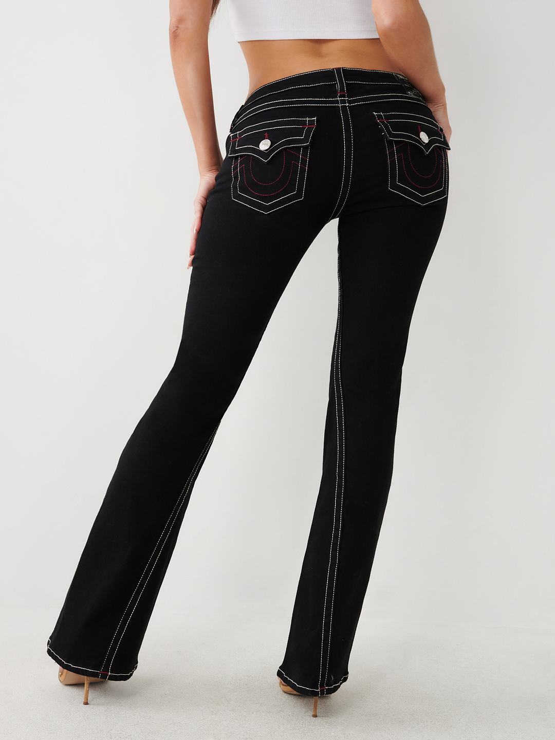 JOEY MID RISE FLAP FLARE JEAN - Black | True Religion