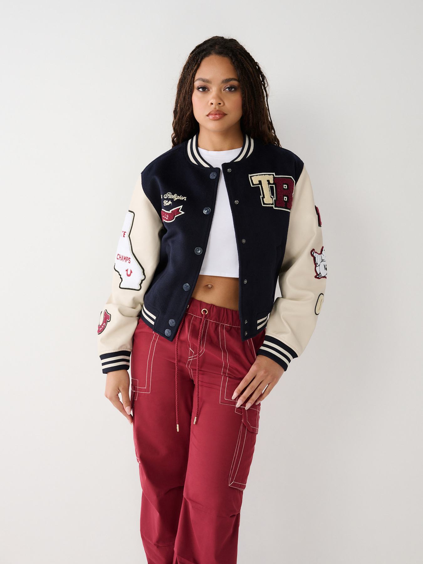 TRUE VARSITY JACKET - Navy/Sapphire | True Religion