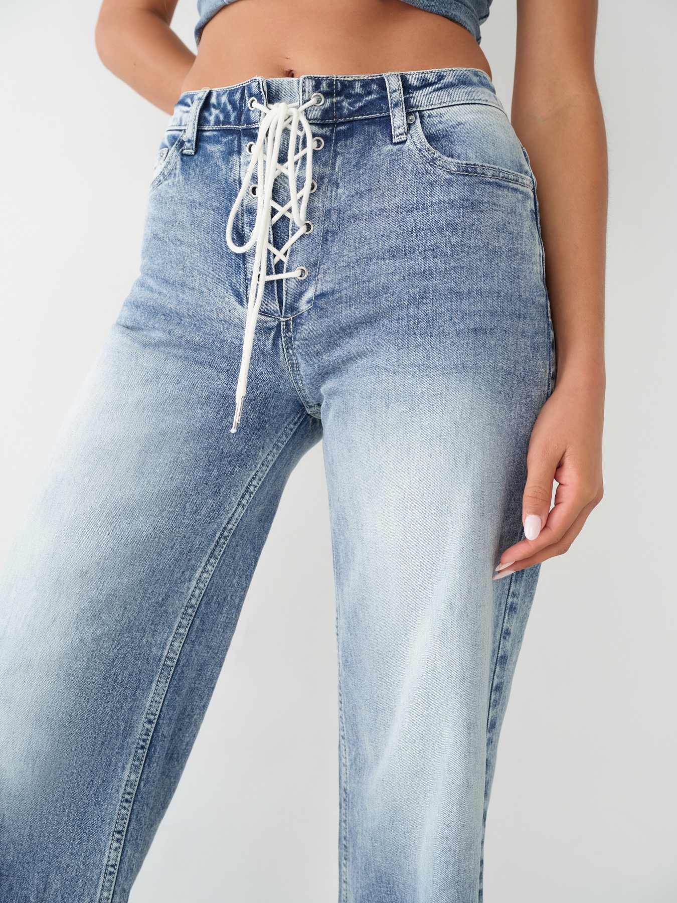 JEAN LEILA TAILLE HAUTE AVEC LA&Ccedil;AGE, image 3