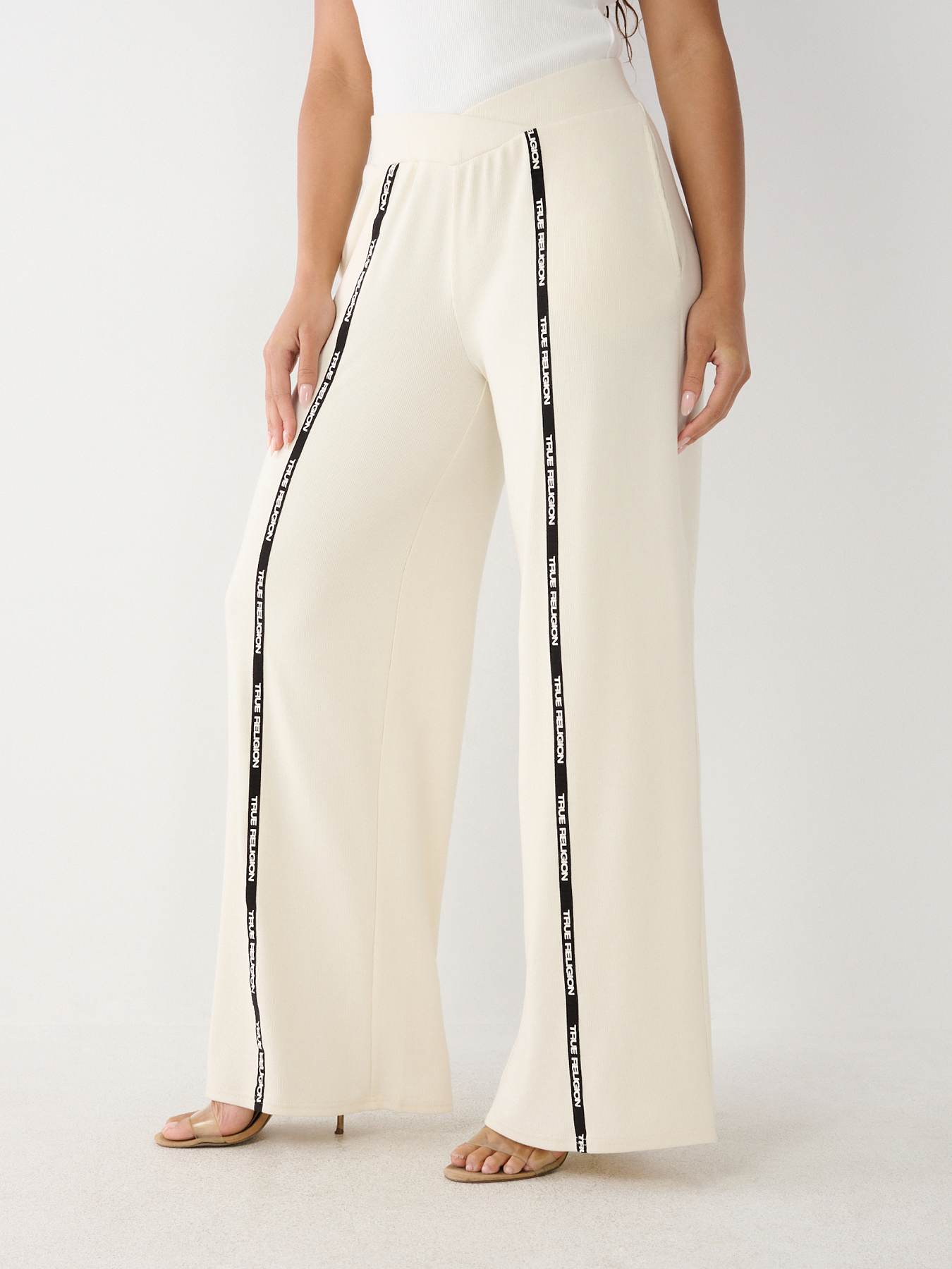 WIDE LEG LOGO TRIM JOGGER, image 4