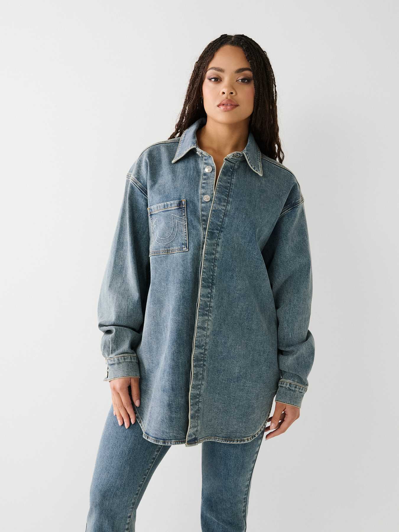 True religion 2025 denim shirt womens