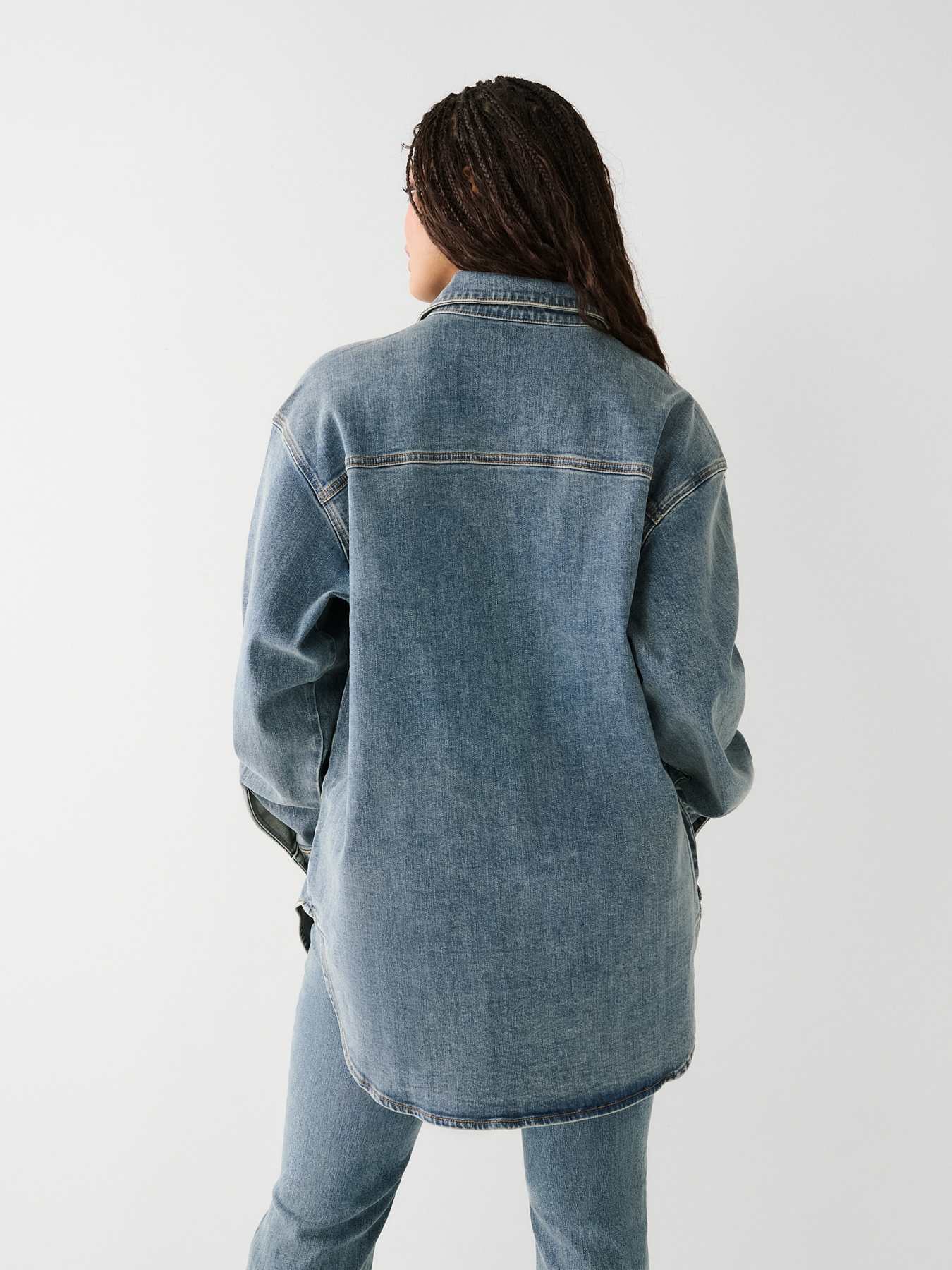 Monogrammed Oversized Denim Shirt – United Monograms