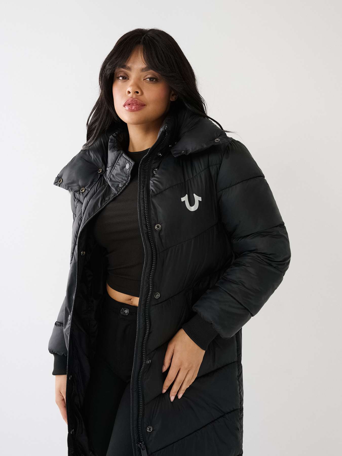 TRUE RELIGION LOGO LONGLINE PUFFER