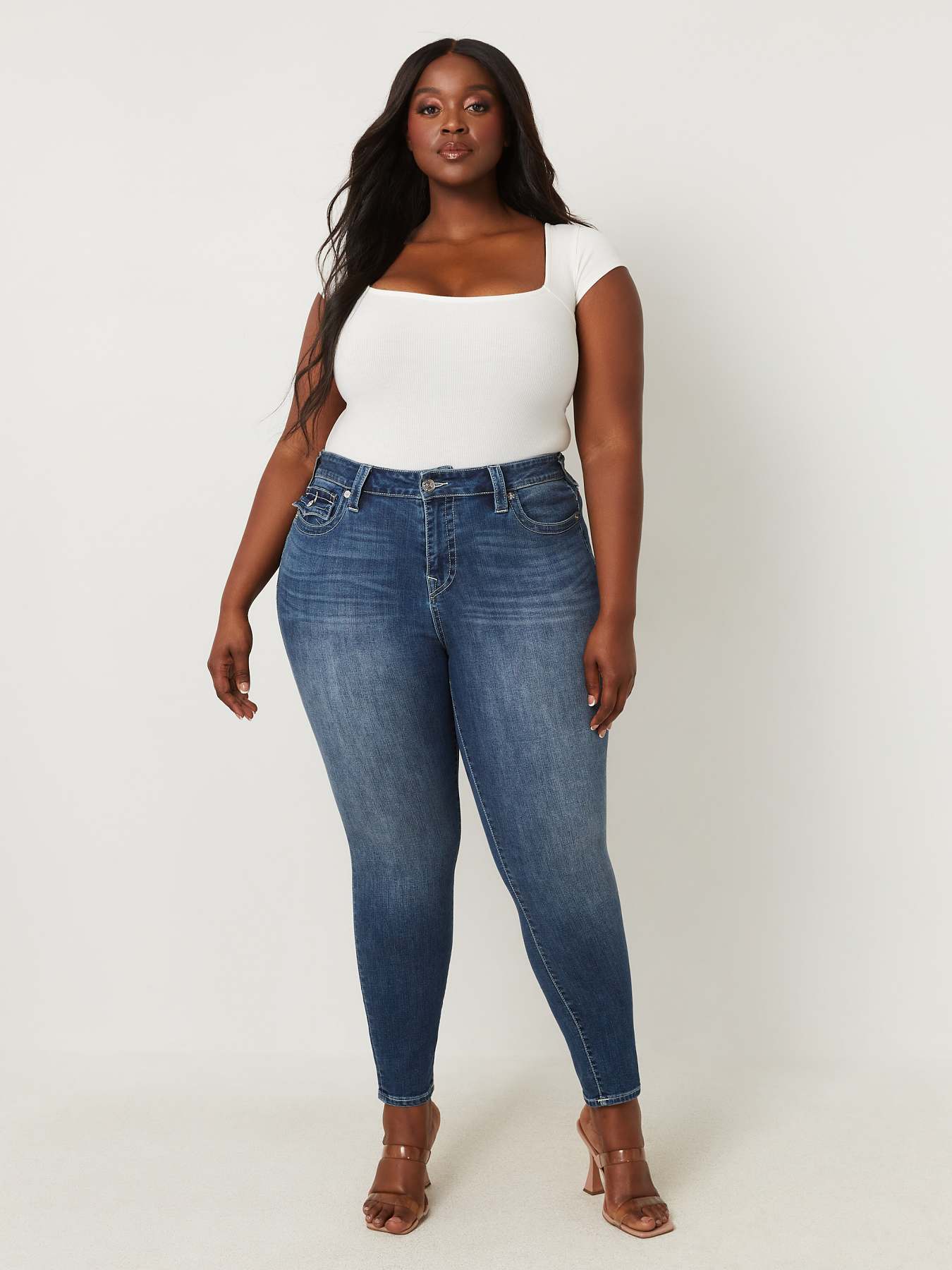 PLUS JENNIE MID RISE SKINNY JEAN, image 2
