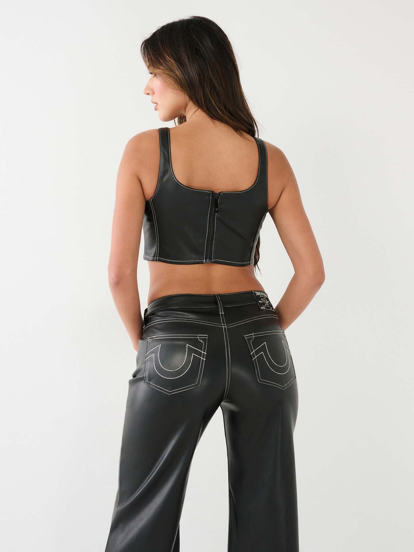 faux leather waist corset