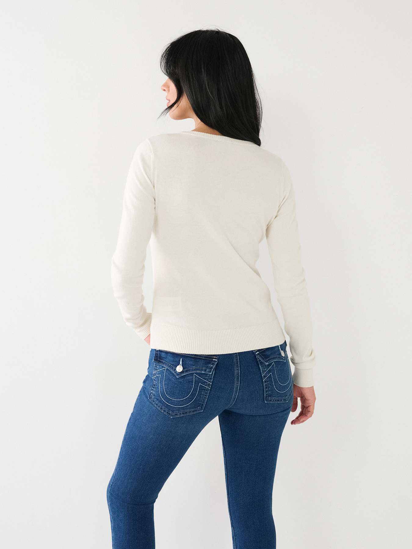 CRYSTAL TRUE RELIGION LOGO SWEATER, image 5