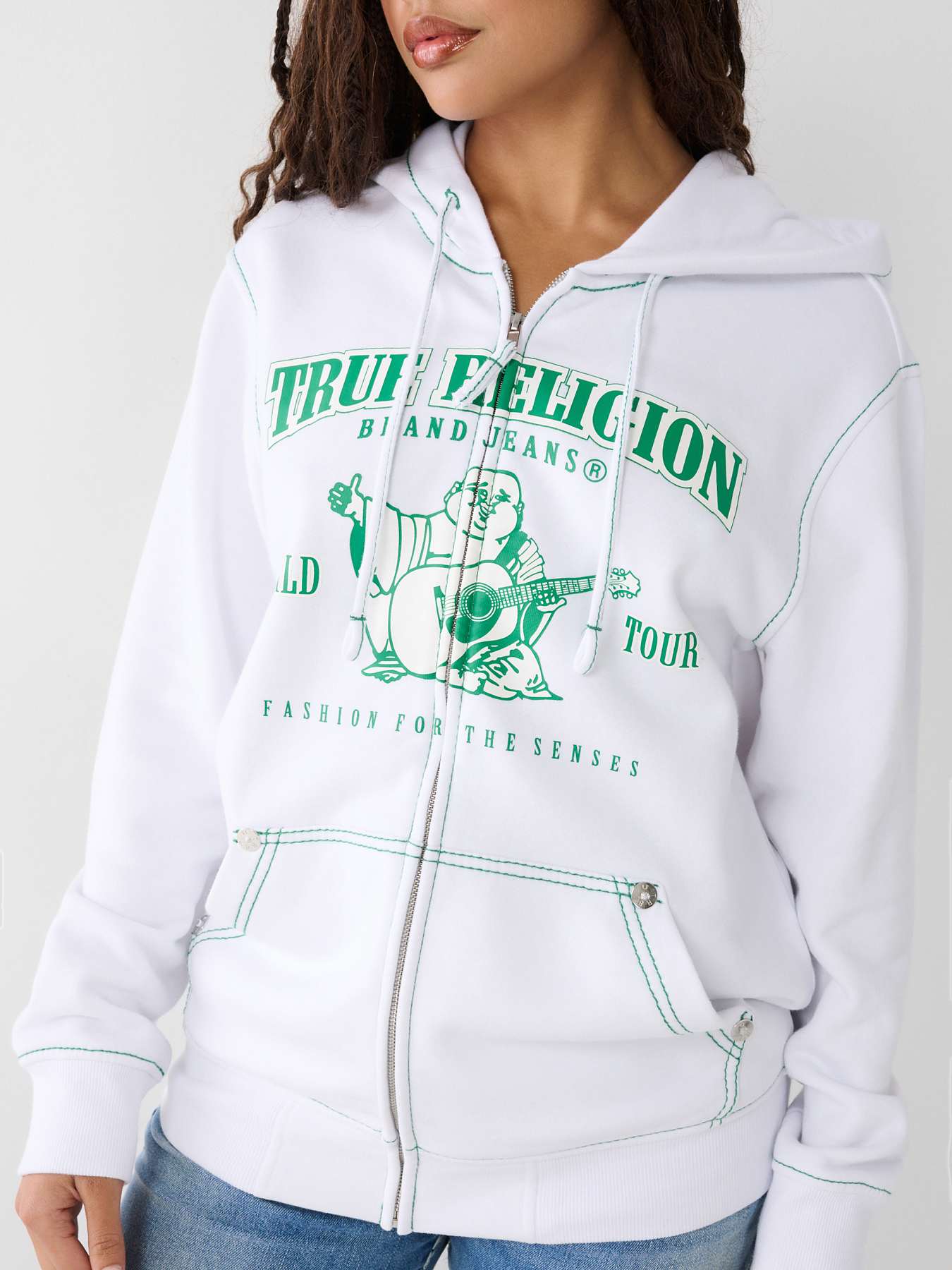 デッドストックTRUE RELIGION Multi Hooded Zip Jacket - トップス