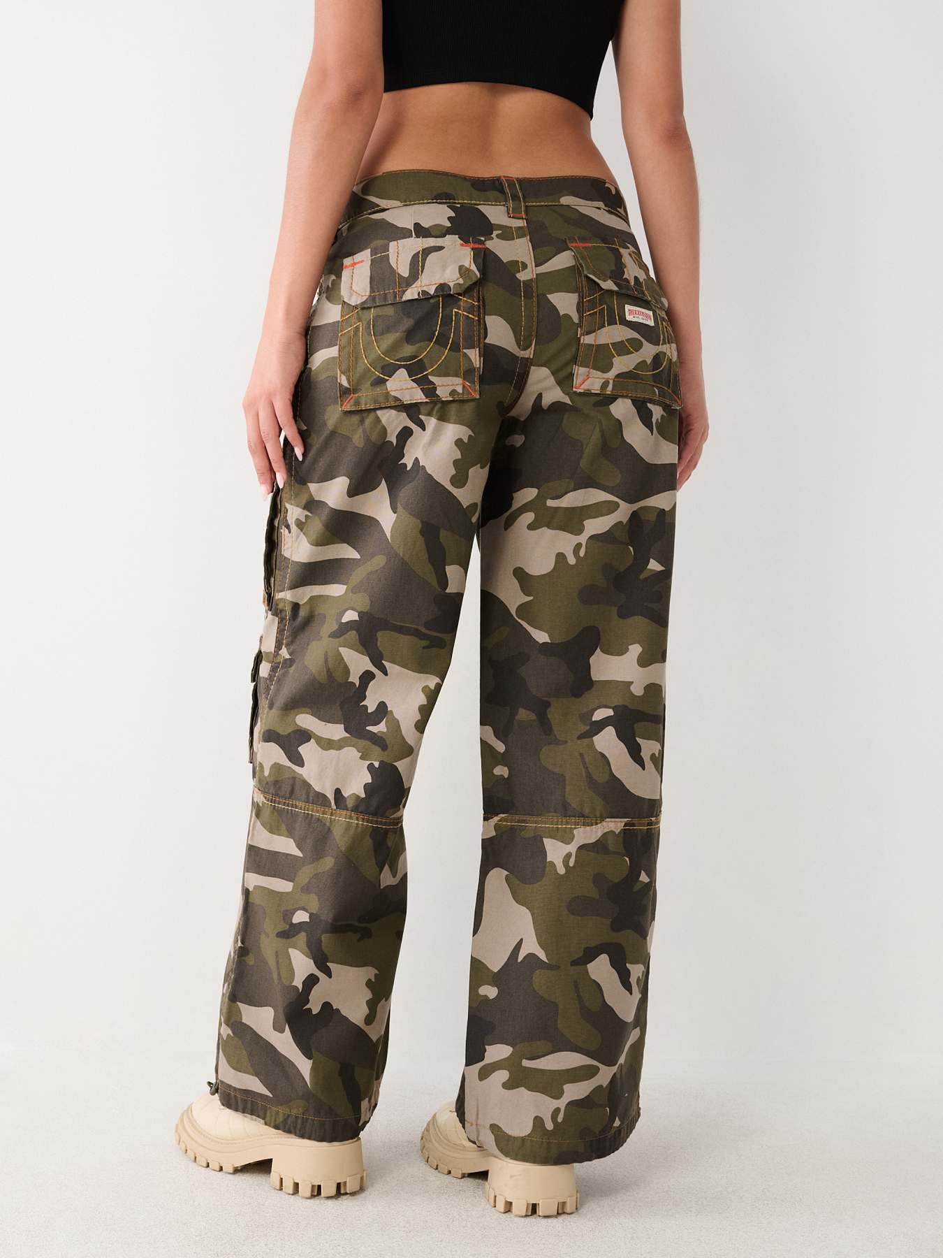 High Waist 4 Pocket Camo Cargo Pants