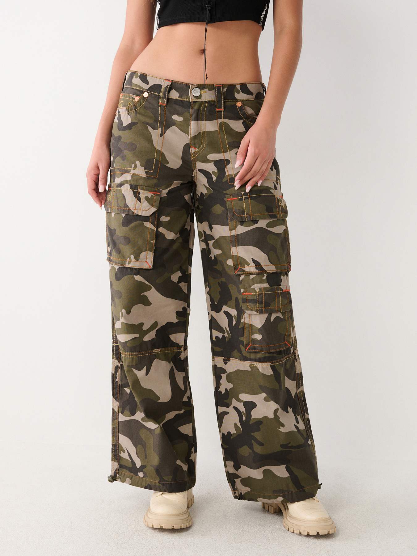 Shape Light Pink Camo Wide Leg Cargo Pants