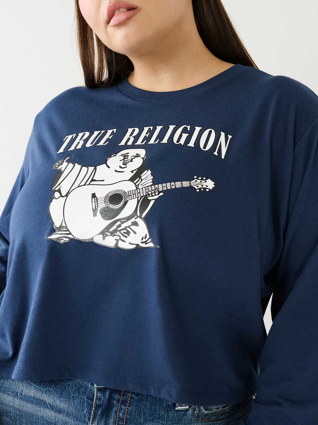 LONG SLEEVE LOGO CROP TEE, image 2