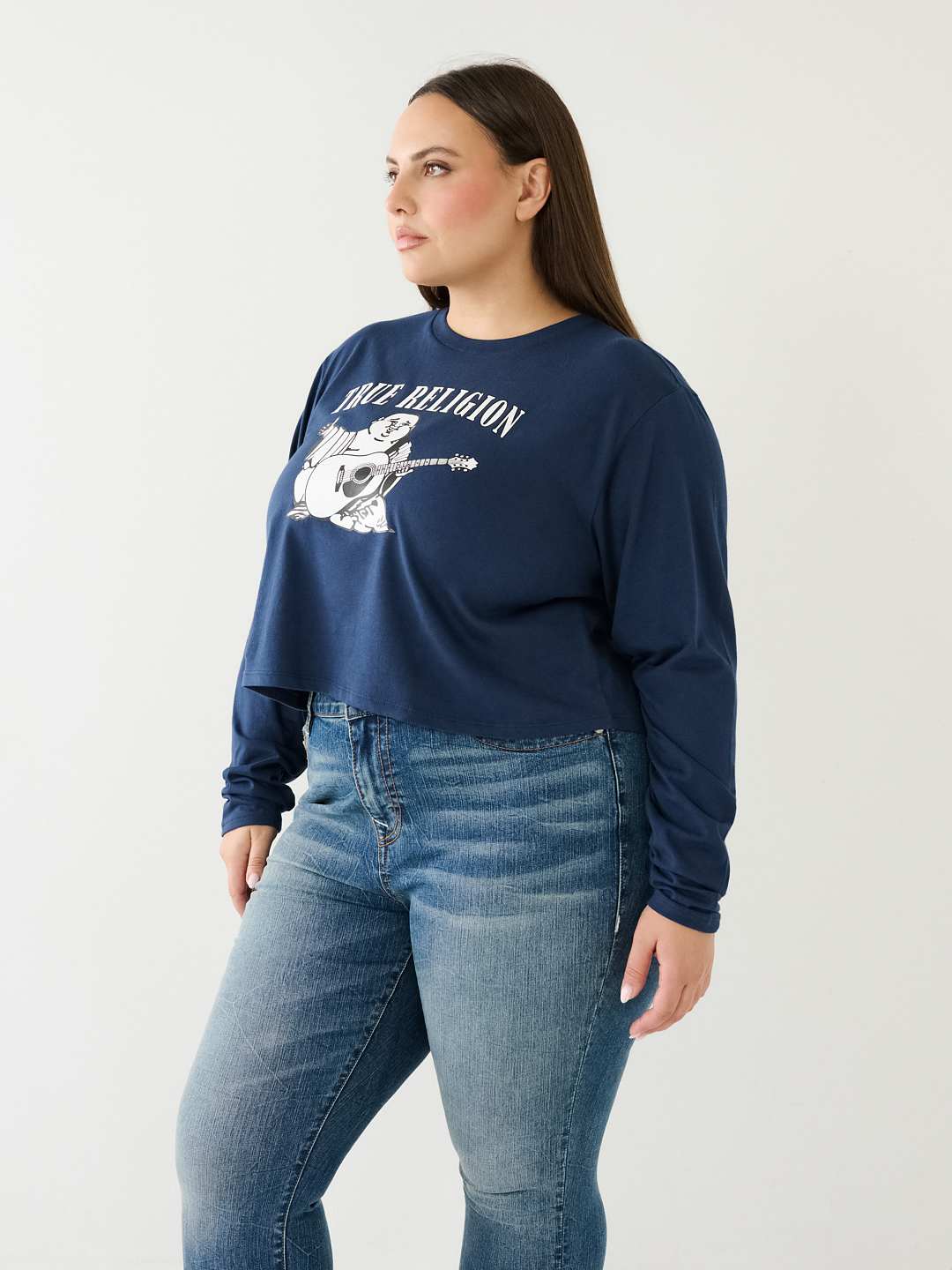 LONG SLEEVE LOGO CROP TEE, image 3