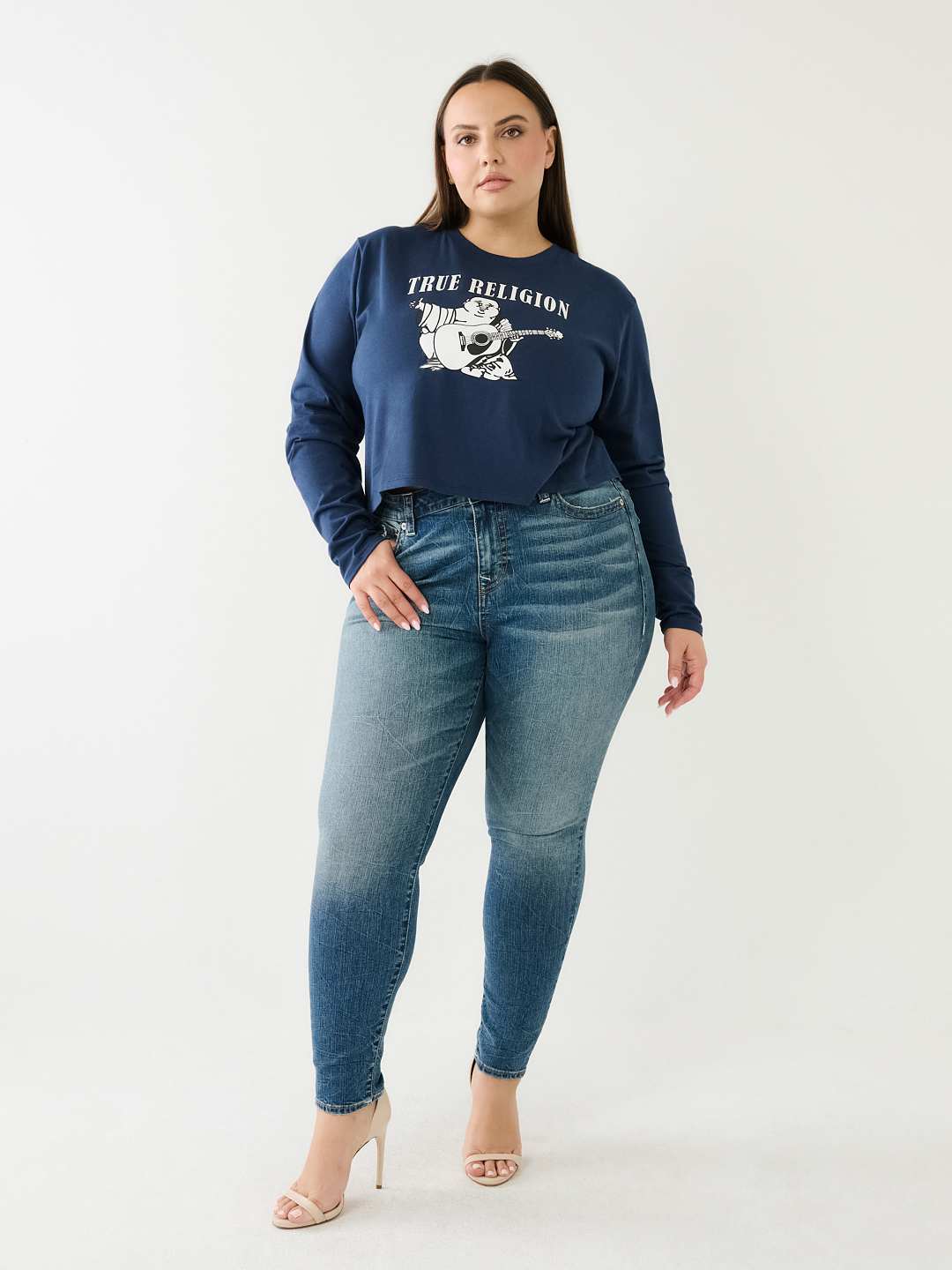 LONG SLEEVE LOGO CROP TEE, image 4