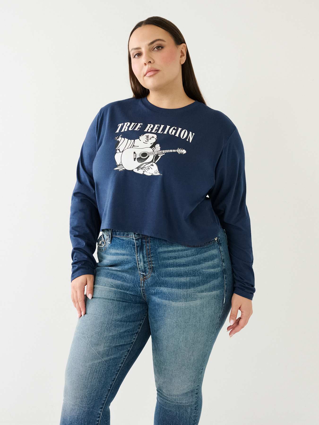 LONG SLEEVE LOGO CROP TEE, image 1