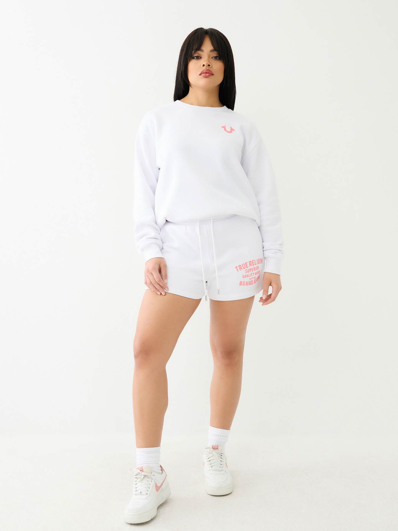 TRUE RELIGION White Sweat Shorts L offers