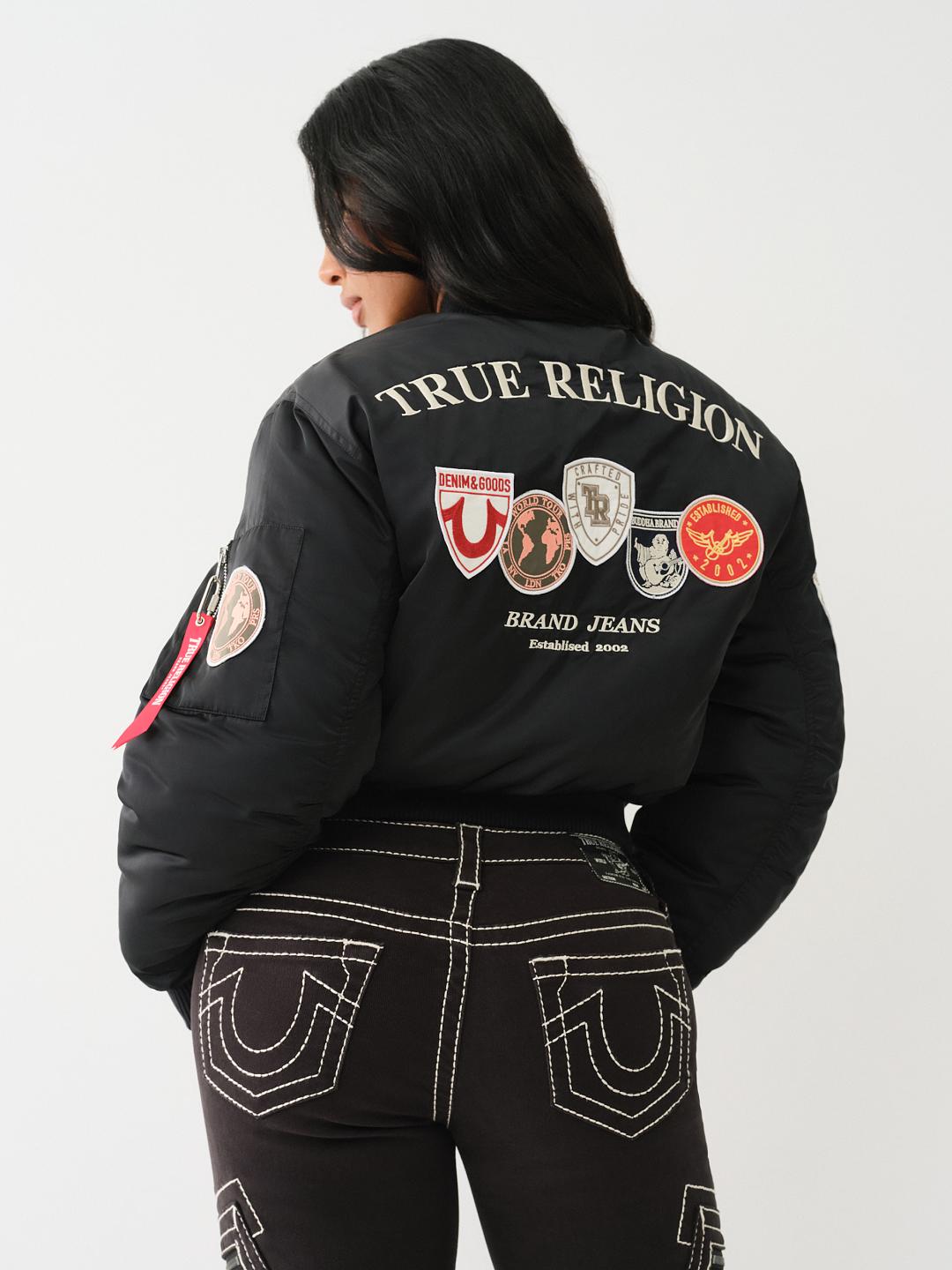 CHAQUETA TIPO BOMBER CON PARCHES TR