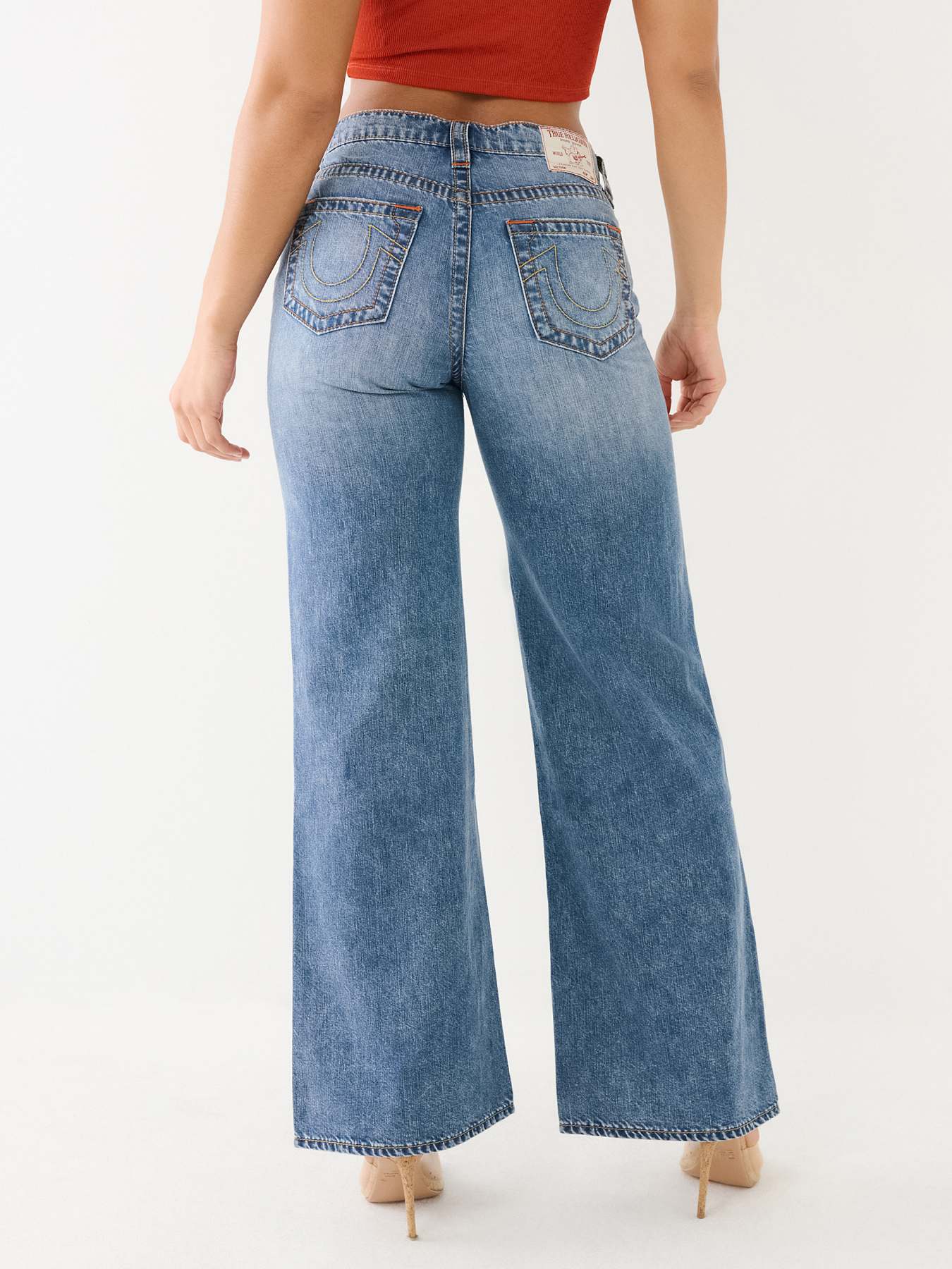 LEILA DISTRESSED WIDE LEG JEAN