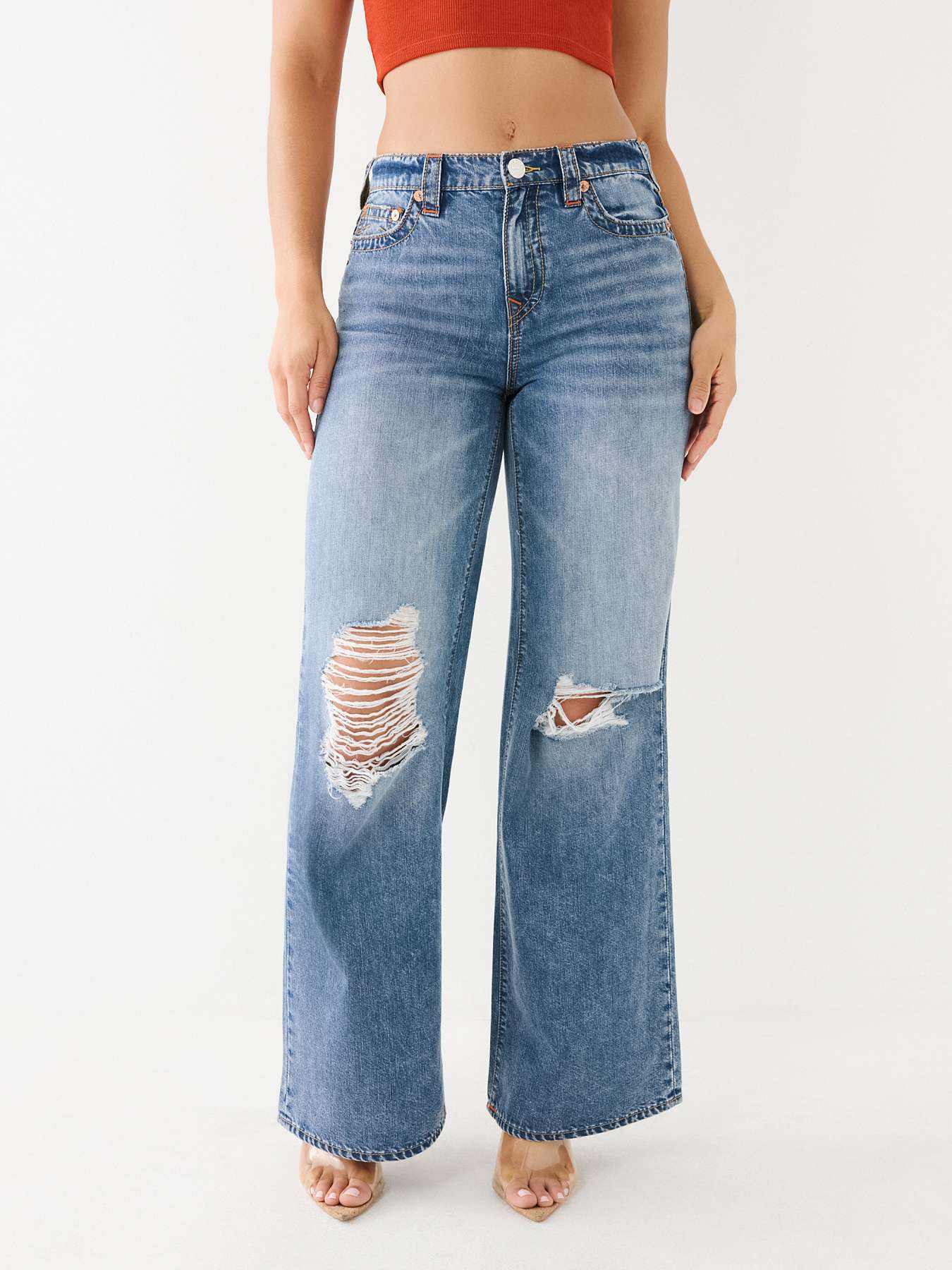LEILA DISTRESSED WIDE LEG JEAN, image 4