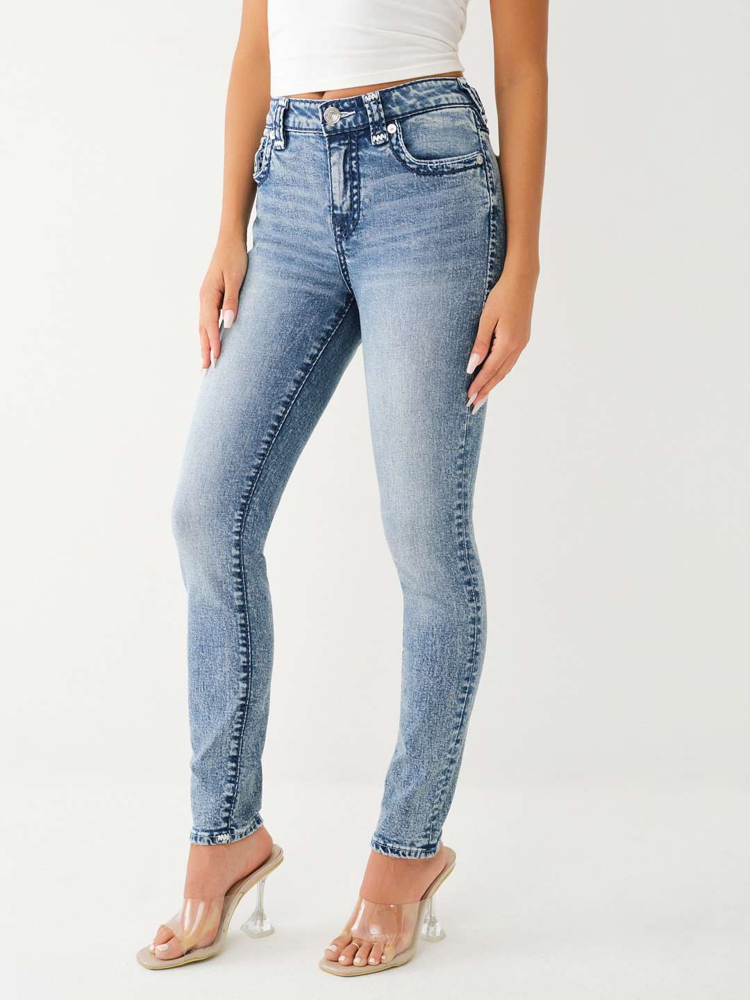 Deals True Religion Halle Mid Rise Super Skinny Fit, 26 Waist