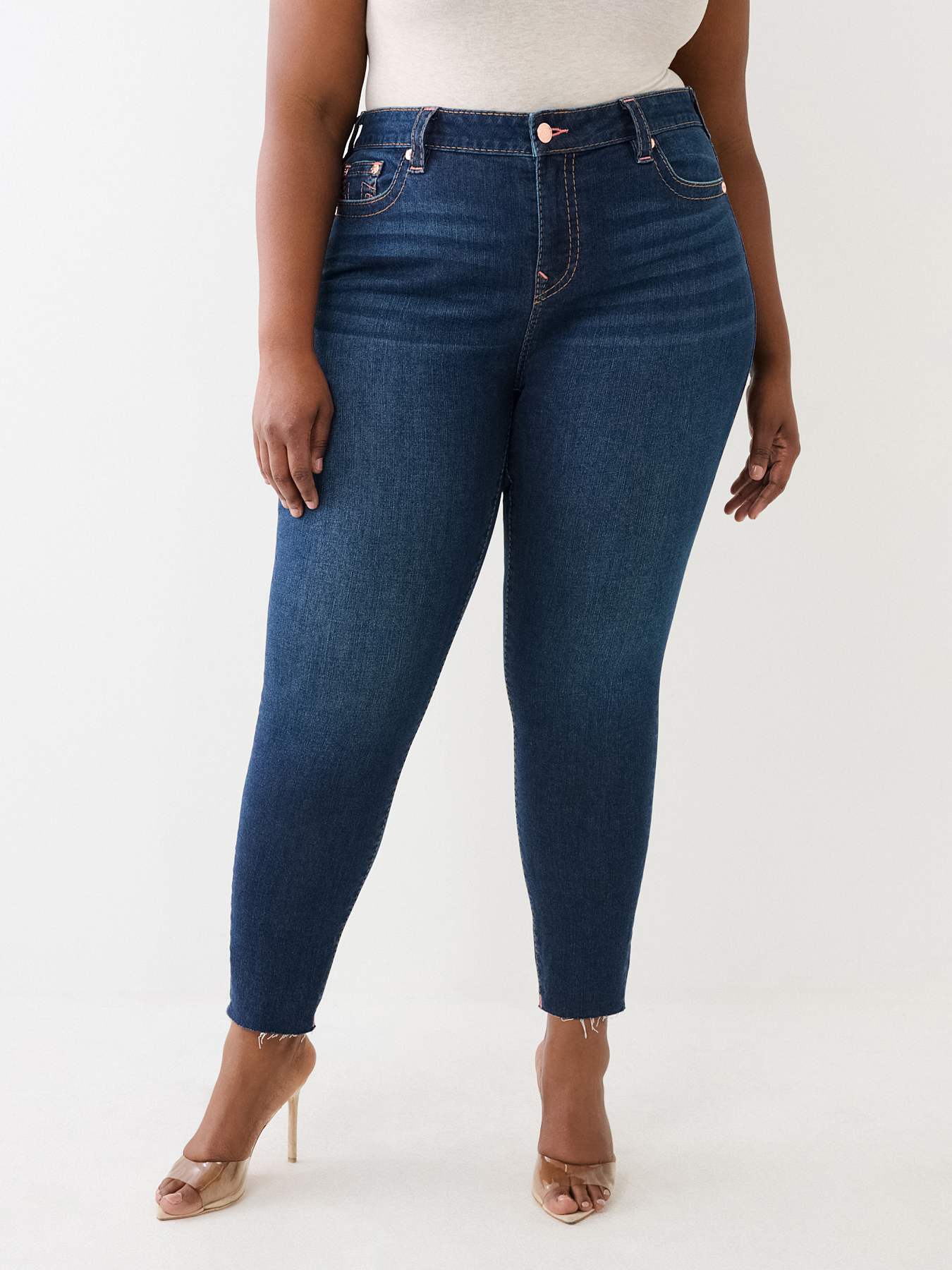 PLUS JENNIE HIGH RISE RAW CUT BIG T CURVY SKINNY JEAN, image 3