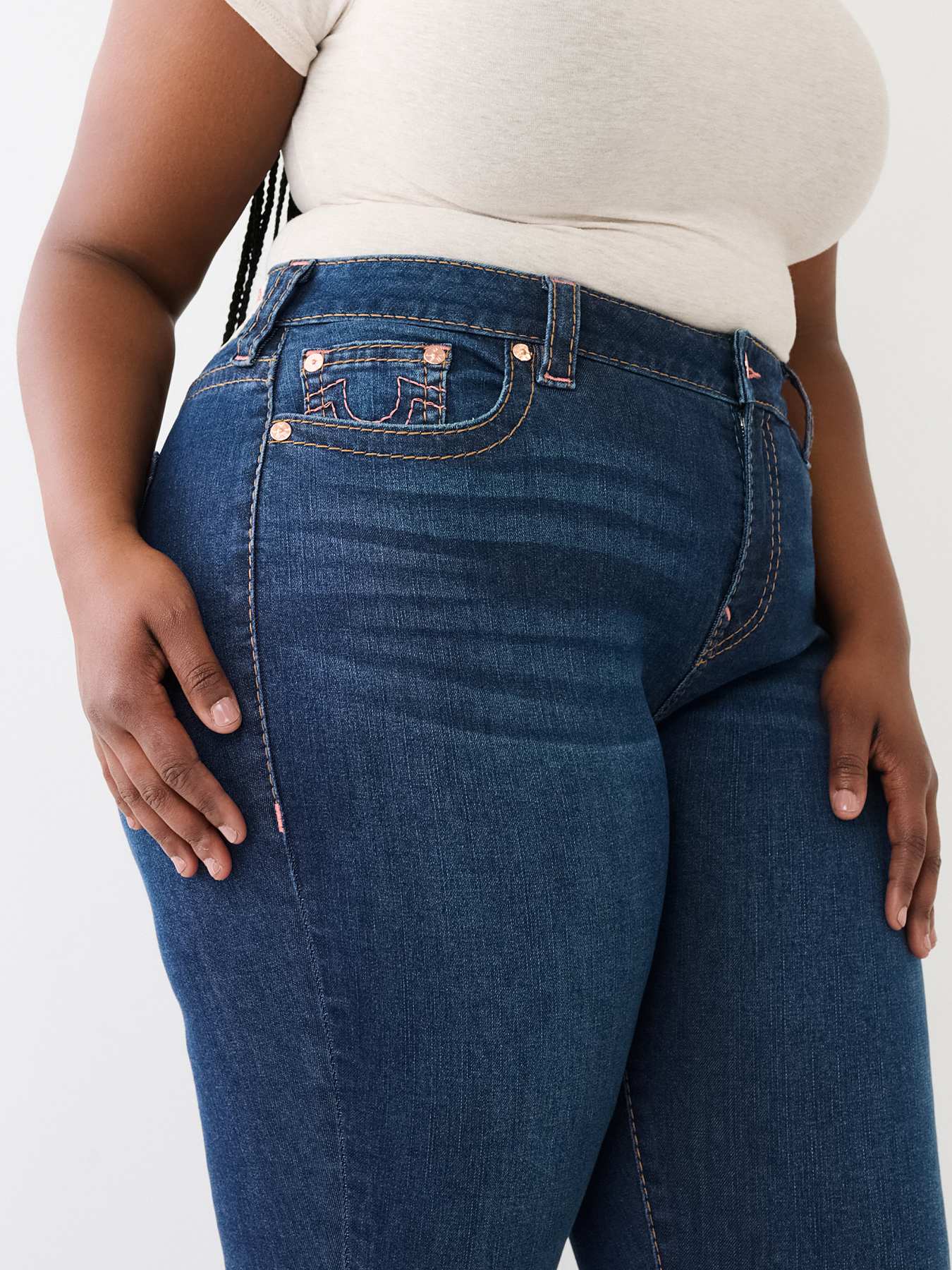 PLUS JENNIE HIGH RISE RAW CUT BIG T CURVY SKINNY JEAN, image 4