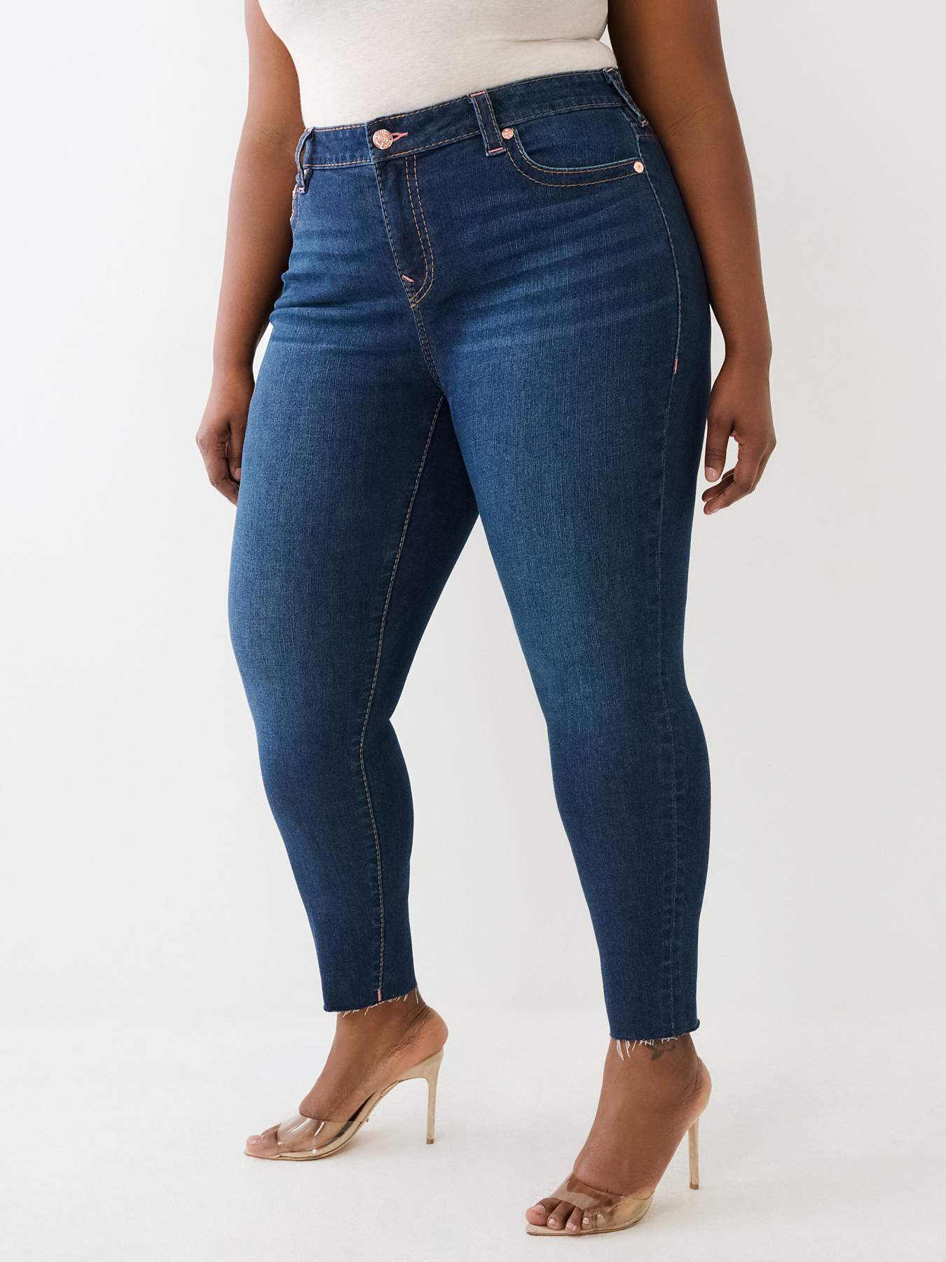 PLUS JENNIE HIGH RISE RAW CUT BIG T CURVY SKINNY JEAN, image 5
