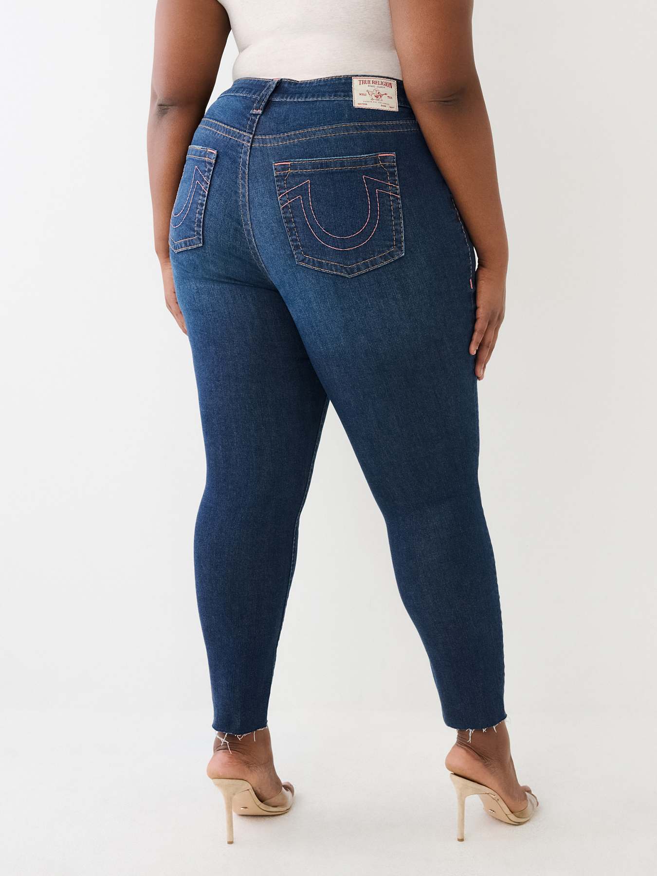 PLUS JENNIE HIGH RISE RAW CUT BIG T CURVY SKINNY JEAN, image 6