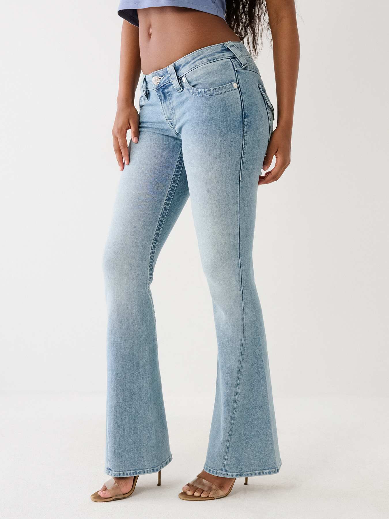 CRYSTAL JOEY LOW RISE FLARE JEAN