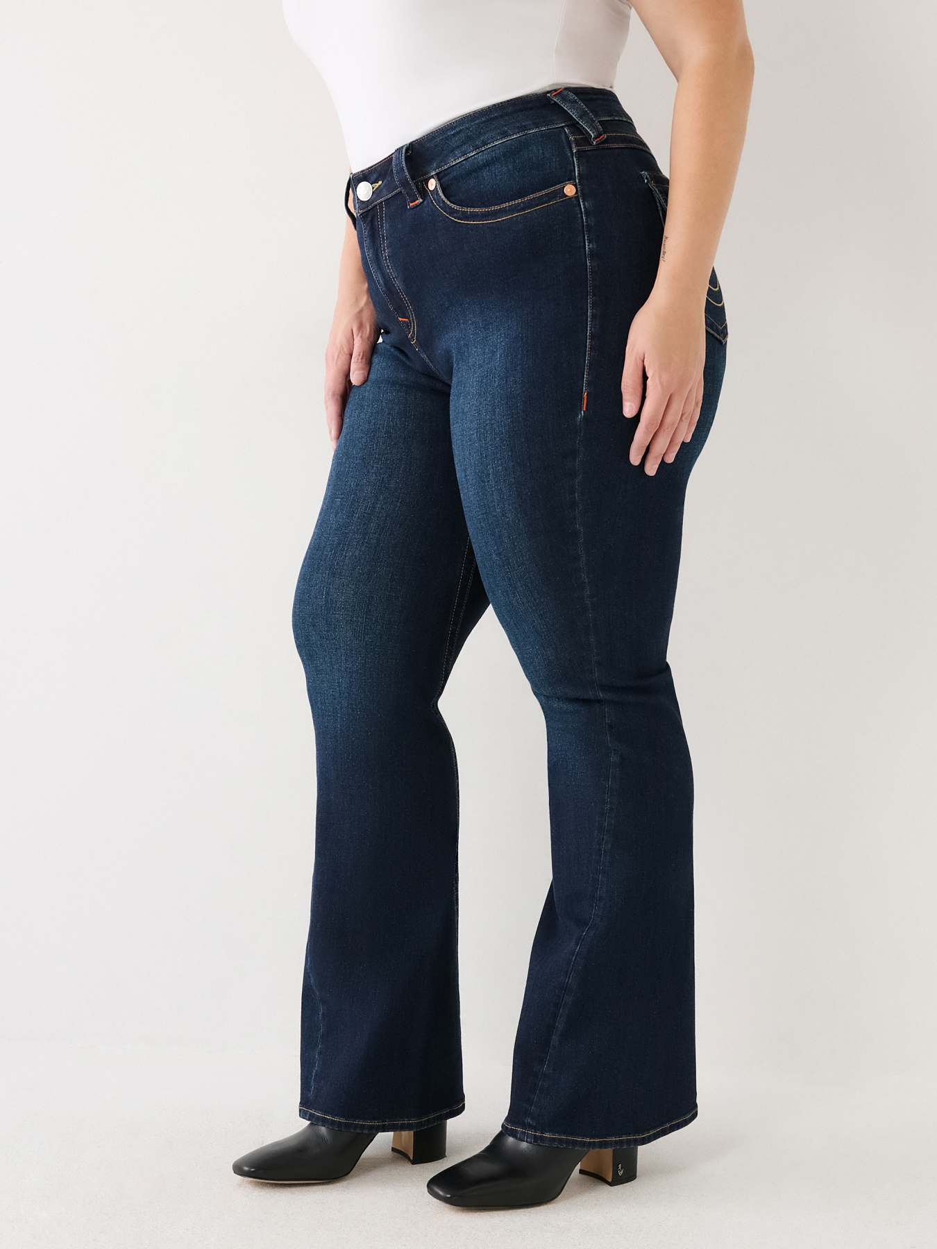 High waisted flare plus size jeans