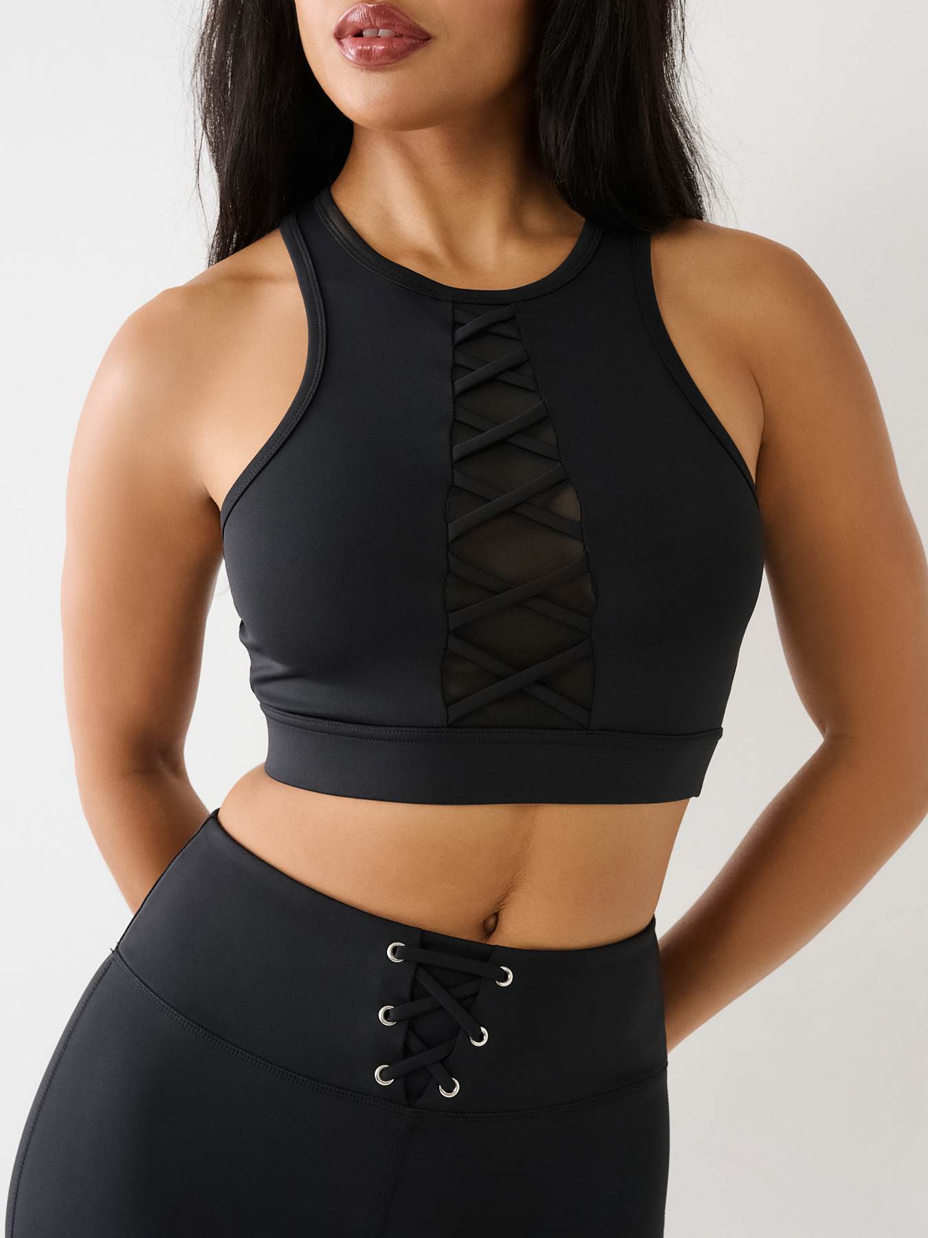 LACE UP SPORTS BRA TOP