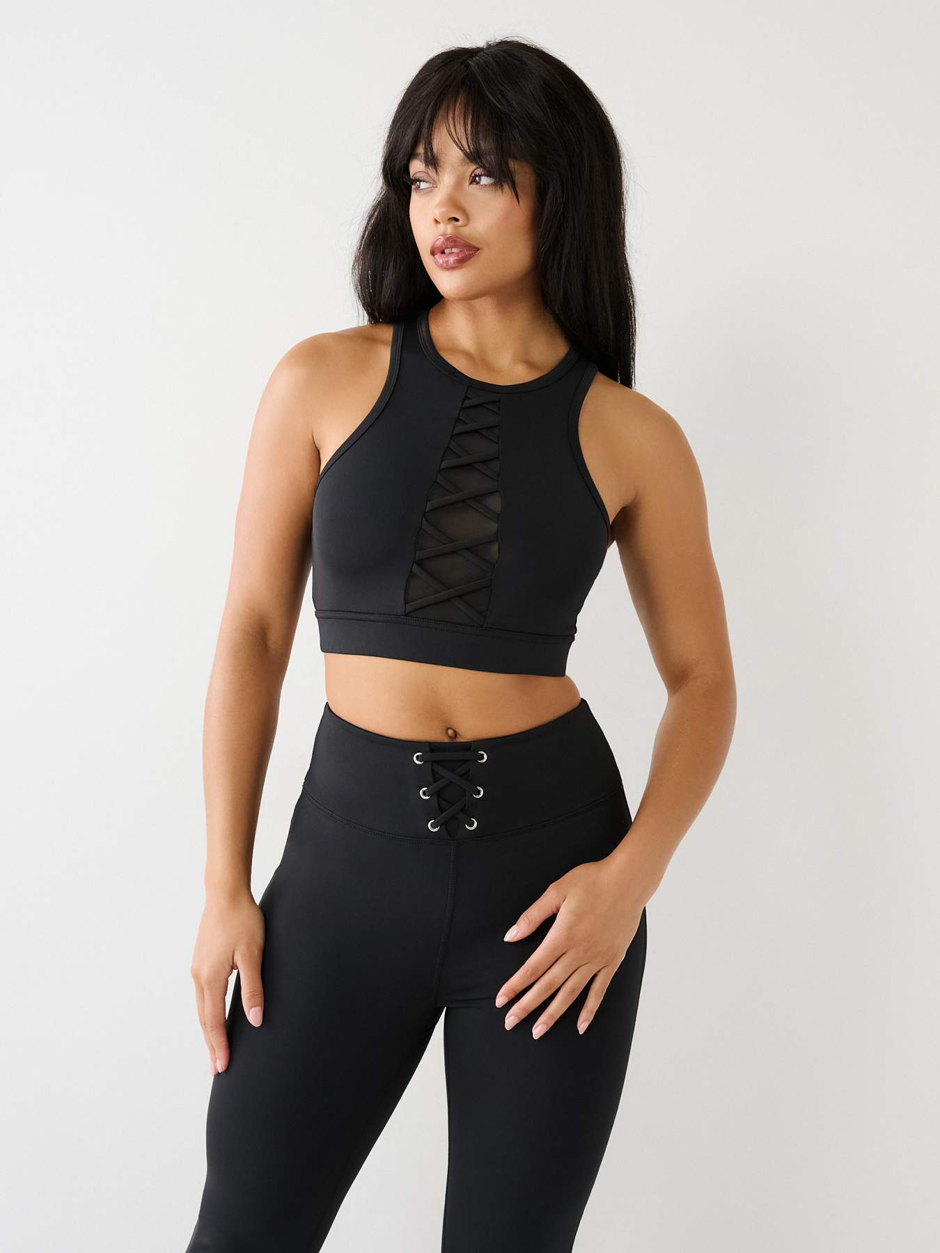 LACE UP SPORTS BRA TOP