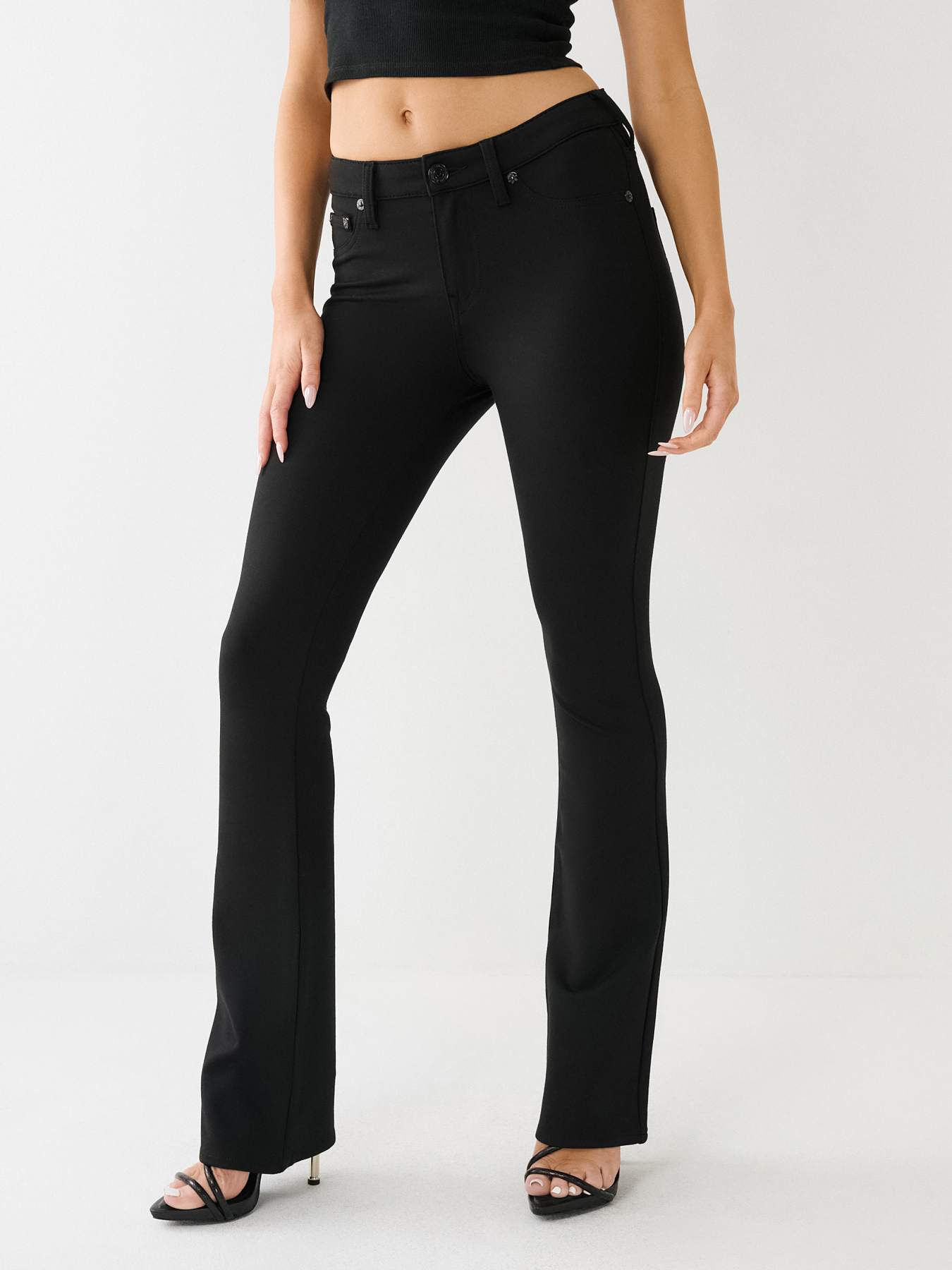 PANTALON COUPE BOTILLON ET COUPE GALB&Eacute;E MI-TAILLE EN PONTE DE ROMA BECCA