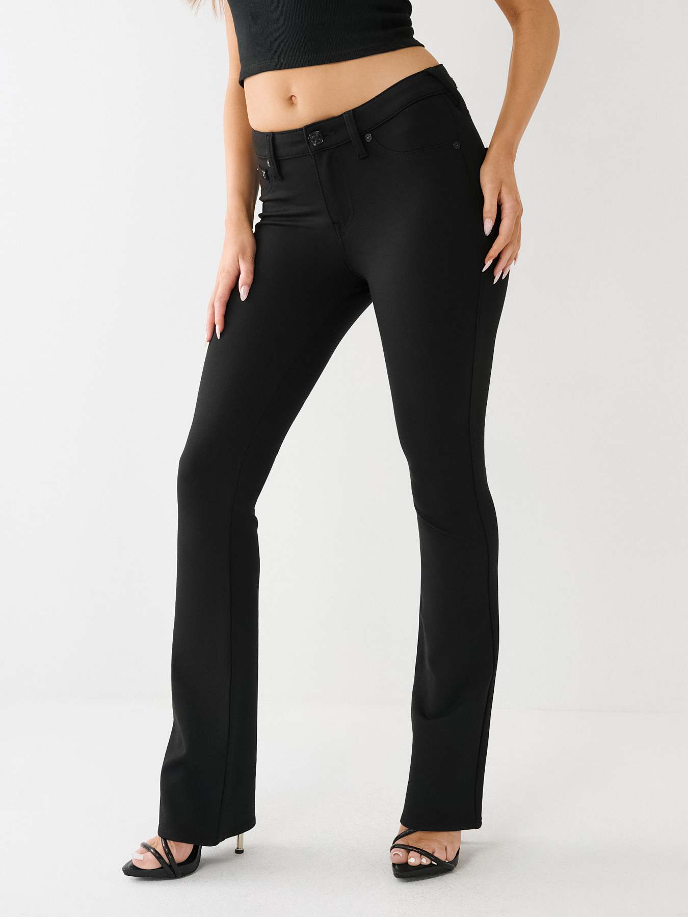 PANTALON COUPE BOTILLON ET COUPE GALB&Eacute;E MI-TAILLE EN PONTE DE ROMA BECCA