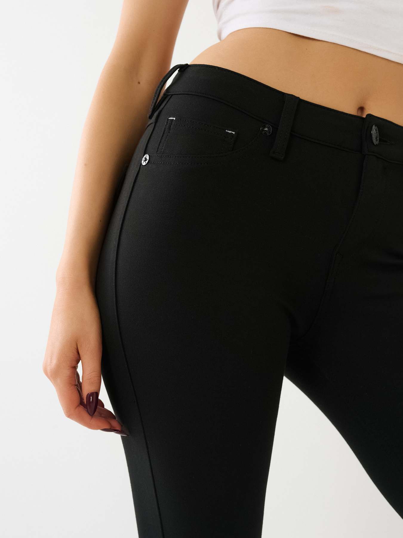 JOEY PONTE MID RISE CURVY FLARE PANTS , image 4