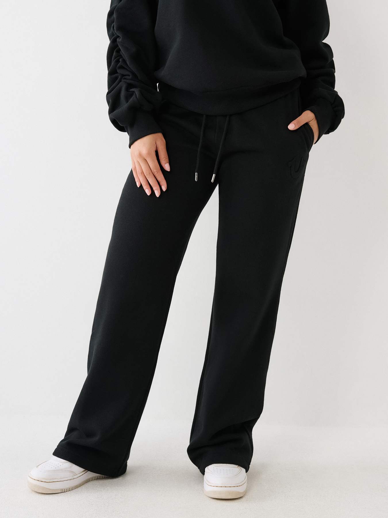 Black Wide-Leg Sweatpants