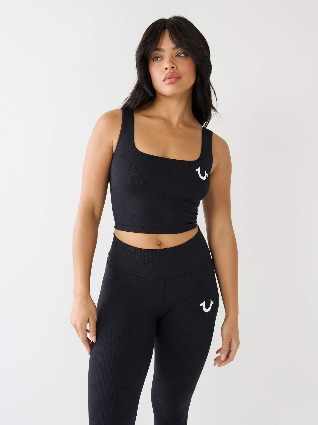 Branded Jacquard Sports Bra Top