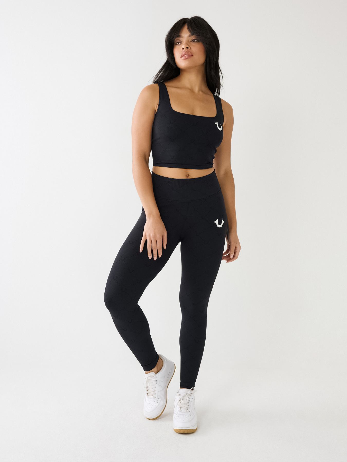 Black Seamless Jacquard Leggings