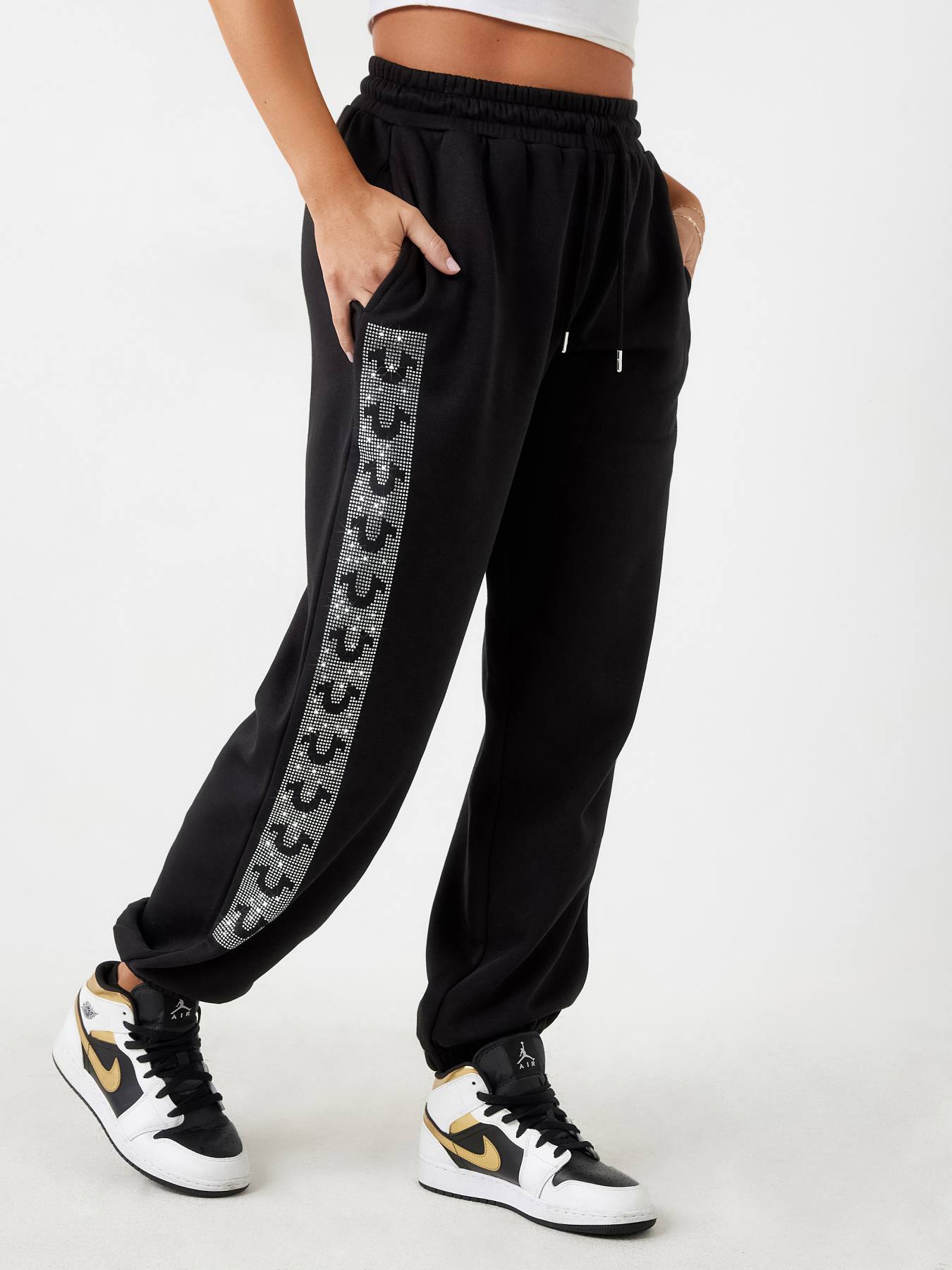 CRYSTAL HORSESHOE BOX HIGH RISE BOYFRIEND JOGGER