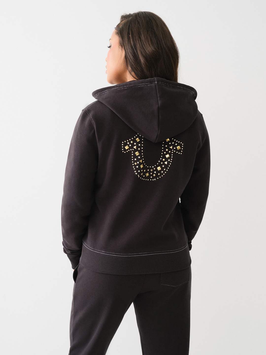 STUDDED ZIP HOODIE