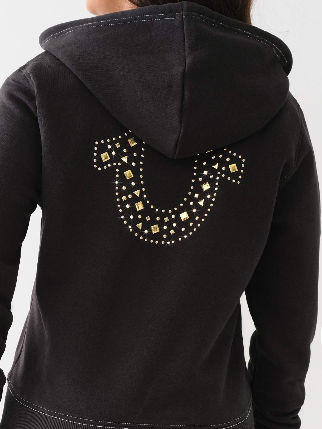 STUDDED ZIP HOODIE