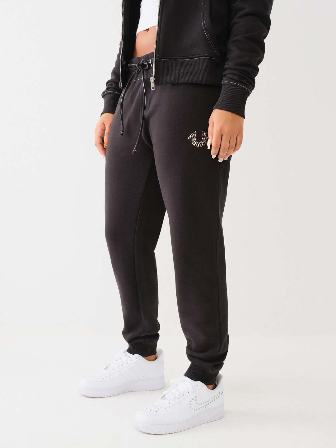 STUDDED FLEECE JOGGER, image 1