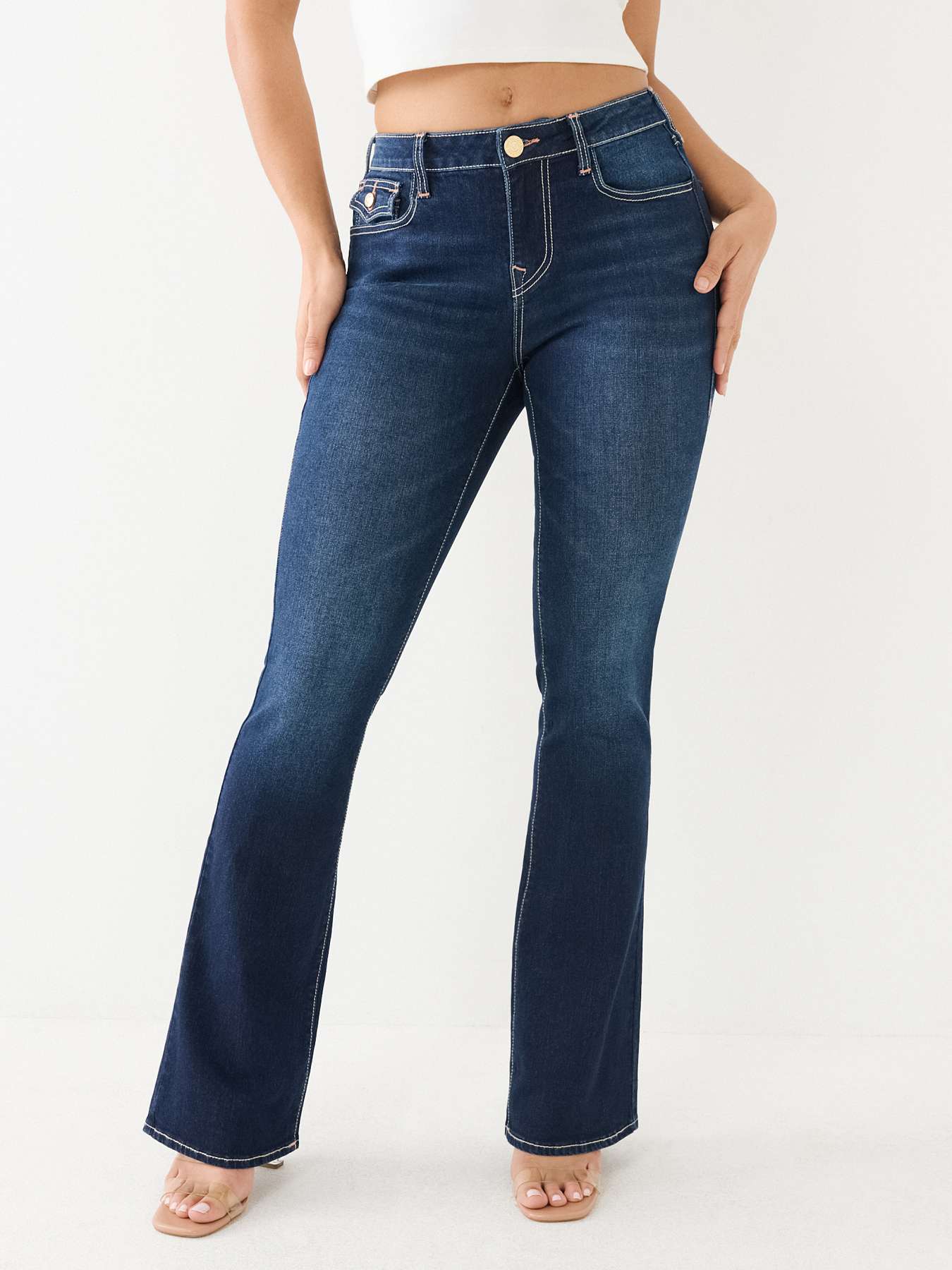 BECCA MID RISE SINGLE NEEDLE BOOTCUT JEAN