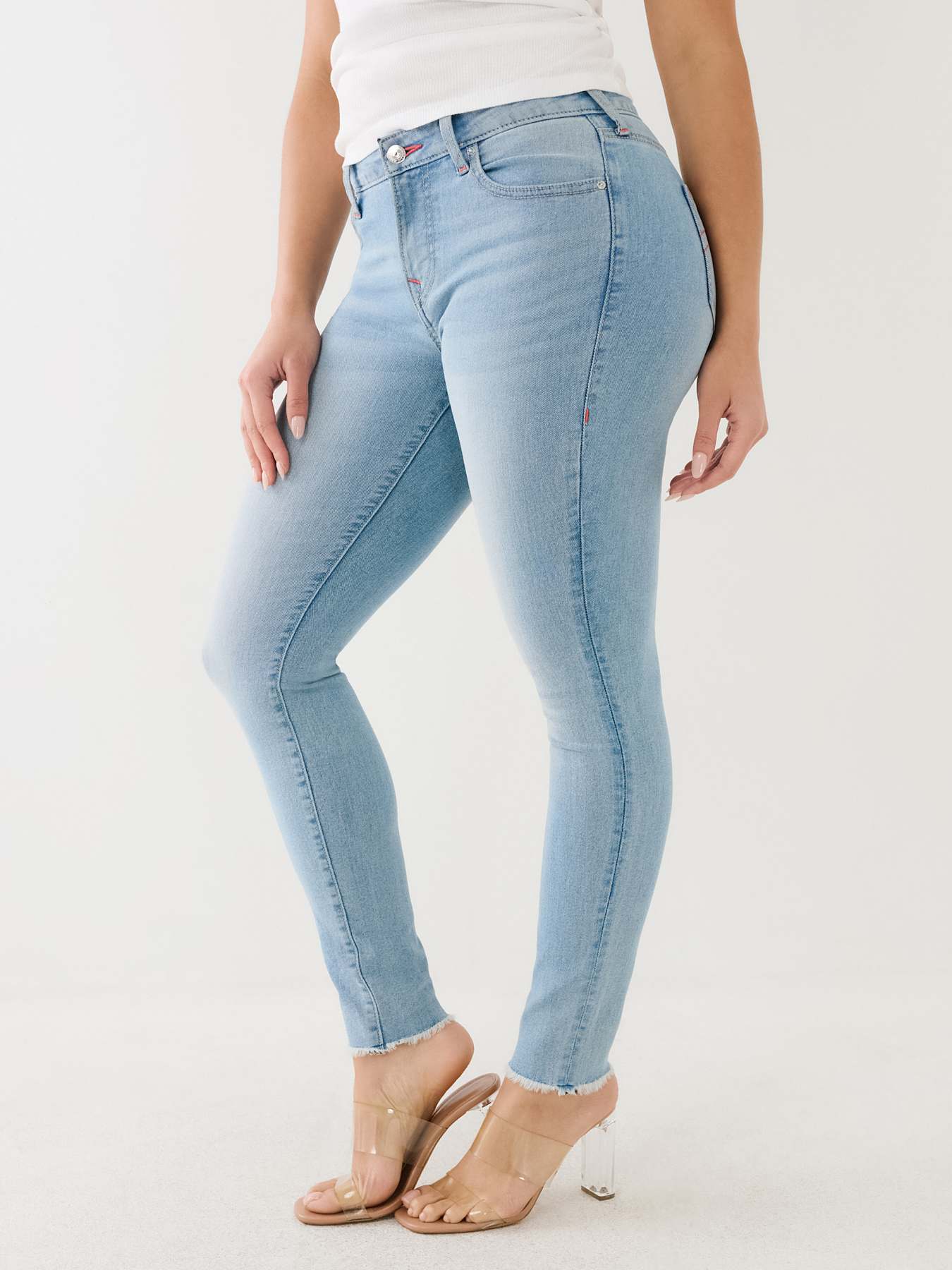 Just Black - Light Blue Denim Tulip Frayed Skinny Jeans main image 0