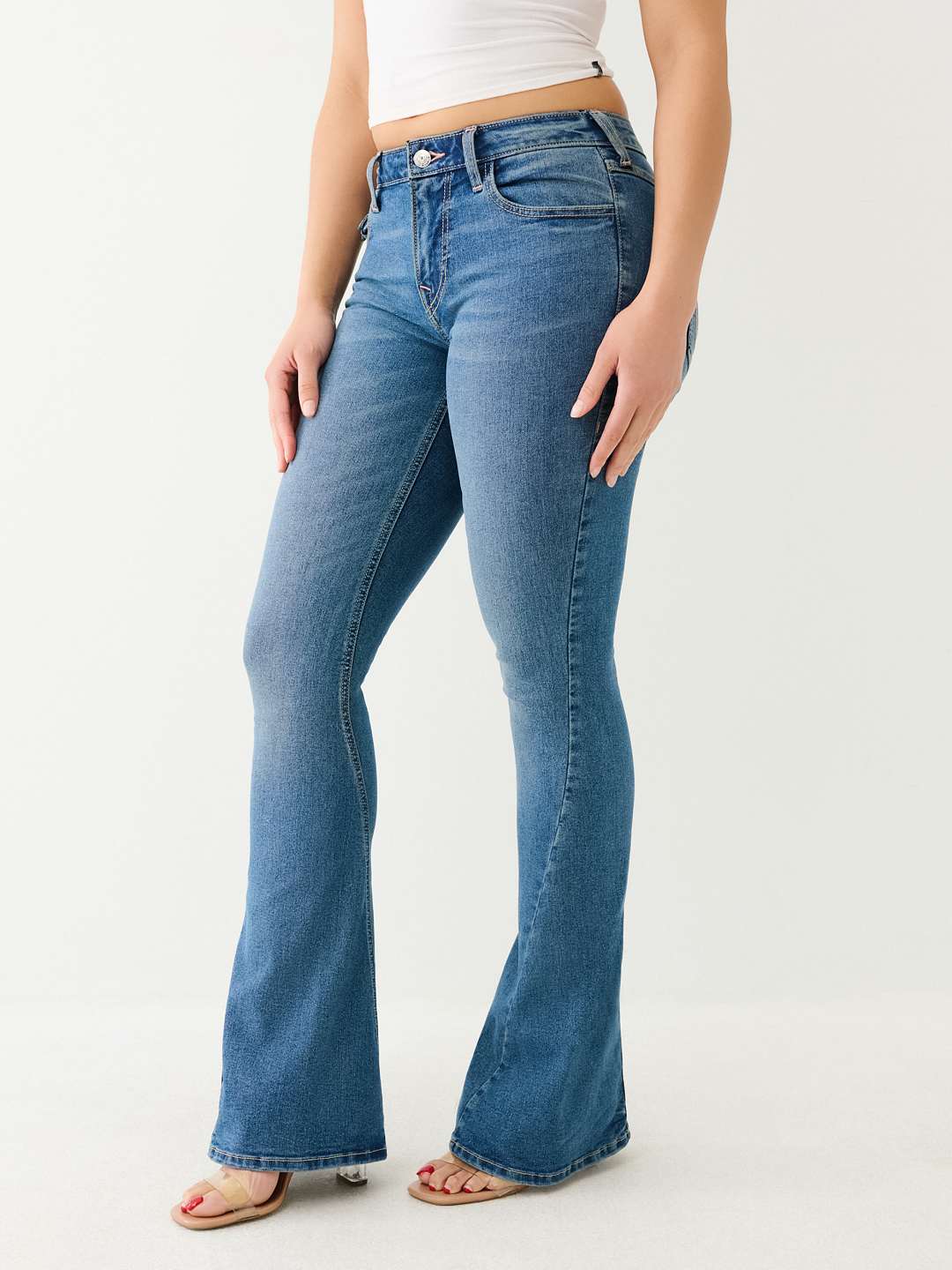 JOEY MID RISE SINGLE NEEDLE FLARE JEAN