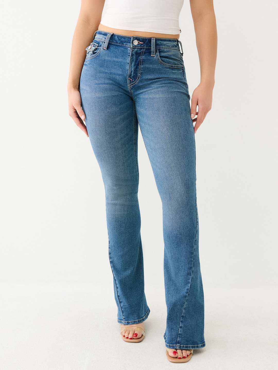 JOEY MID RISE SINGLE NEEDLE FLARE JEAN