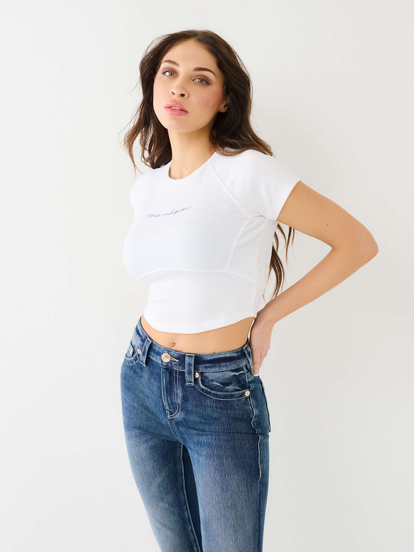 RIBBED TR CORSET CROP TEE, image 3