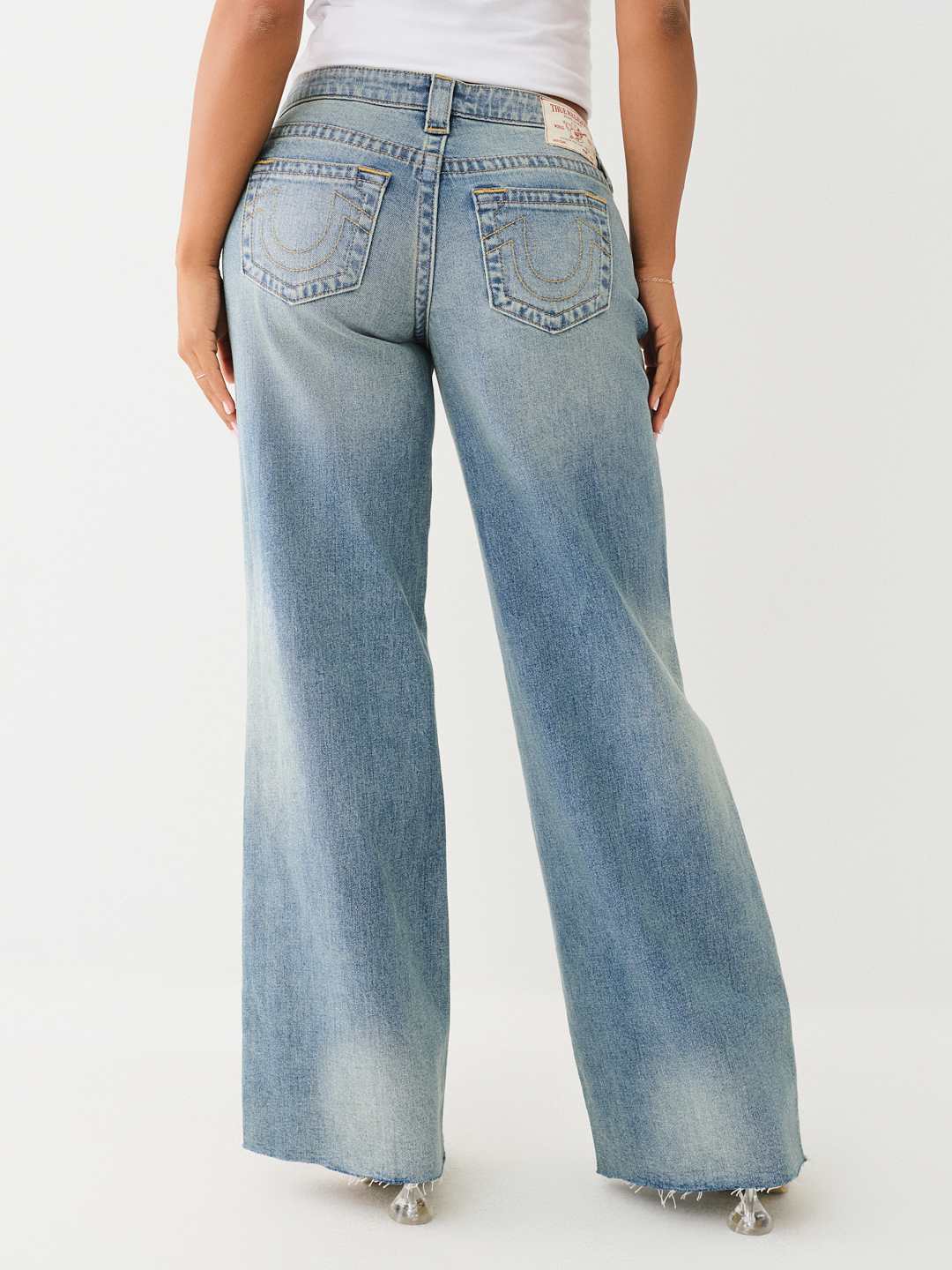 Y2k True Religion blue distressed straight fit low waist jeans online