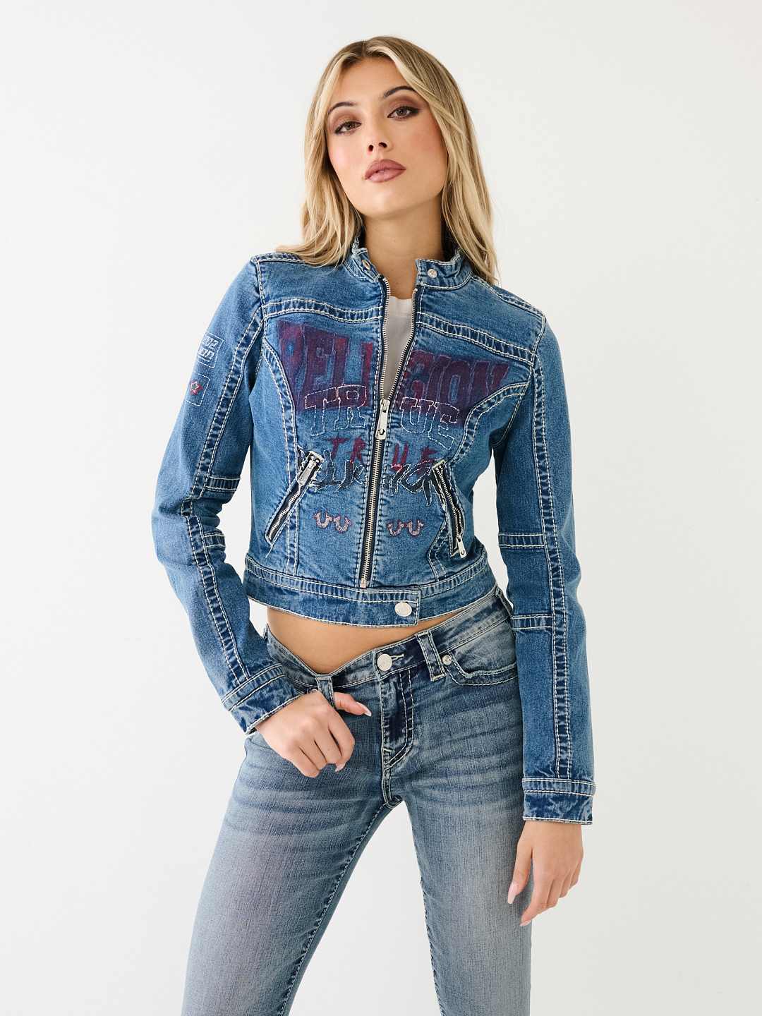 TRUE RELIGION CROP DENIM JACKET