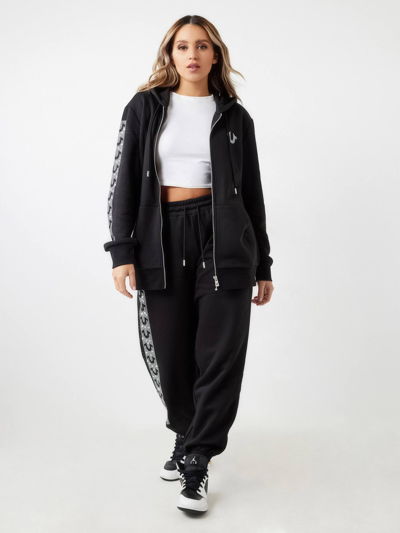 CRYSTAL HORSESHOE BOYFRIEND ZIP HOODIE