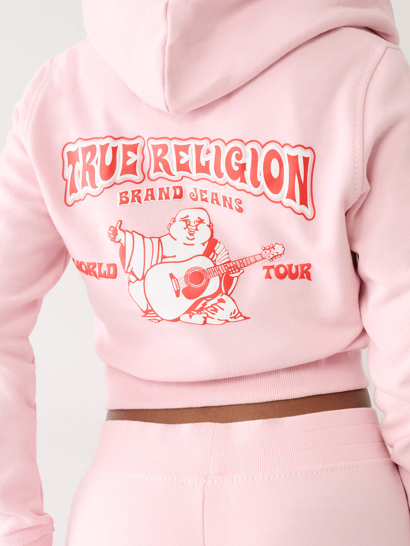 BIG T LOGO ZIP CROP HOODIE