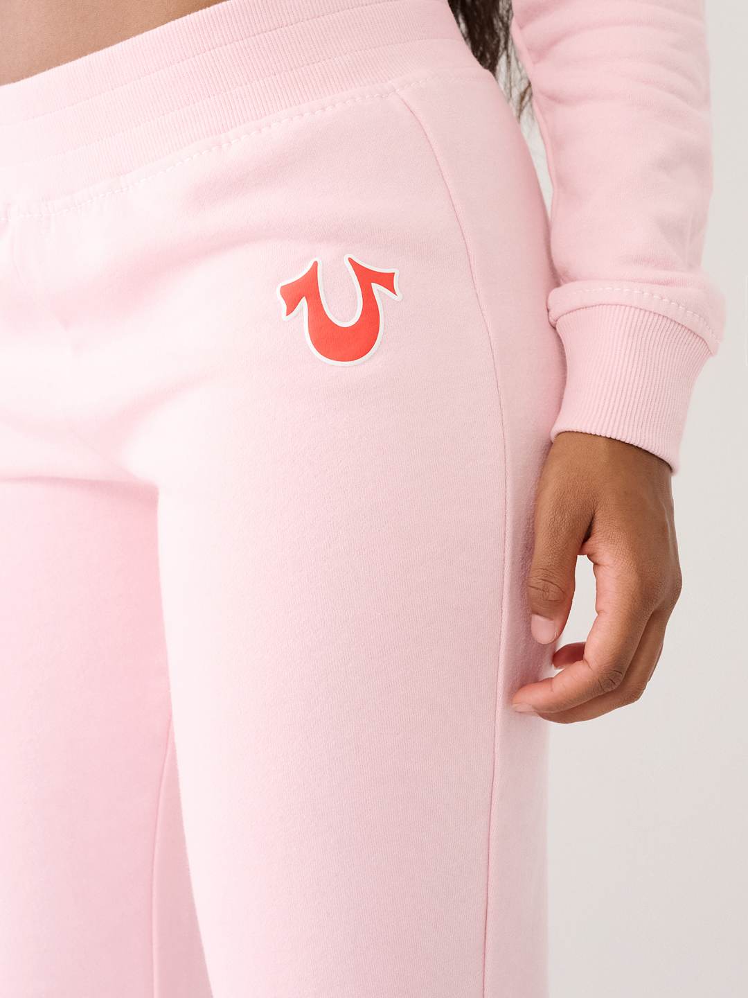 Stylish Pink Velour Flare Sweatpants